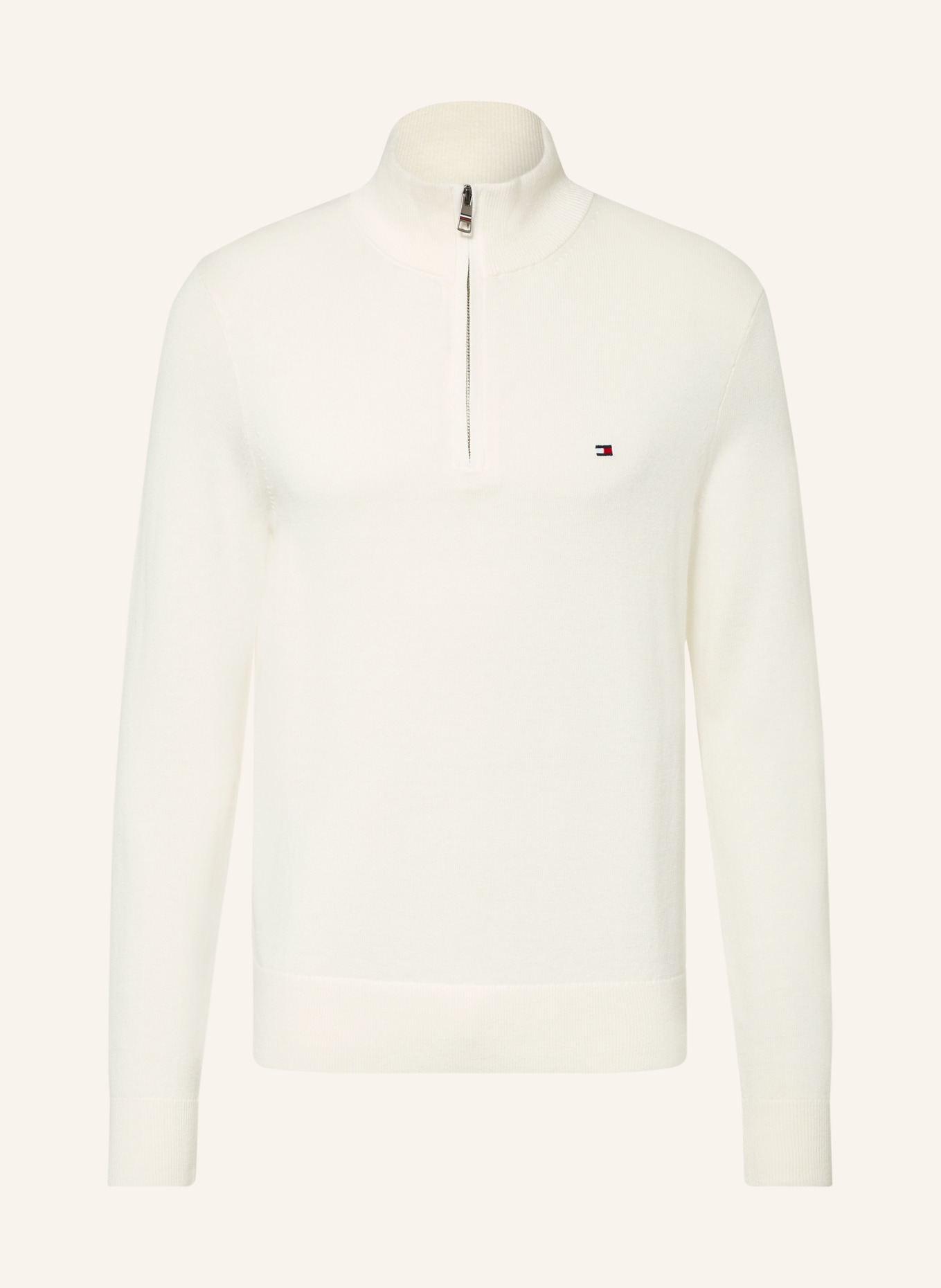 TOMMY HILFIGER Half-zip sweater: ECRU