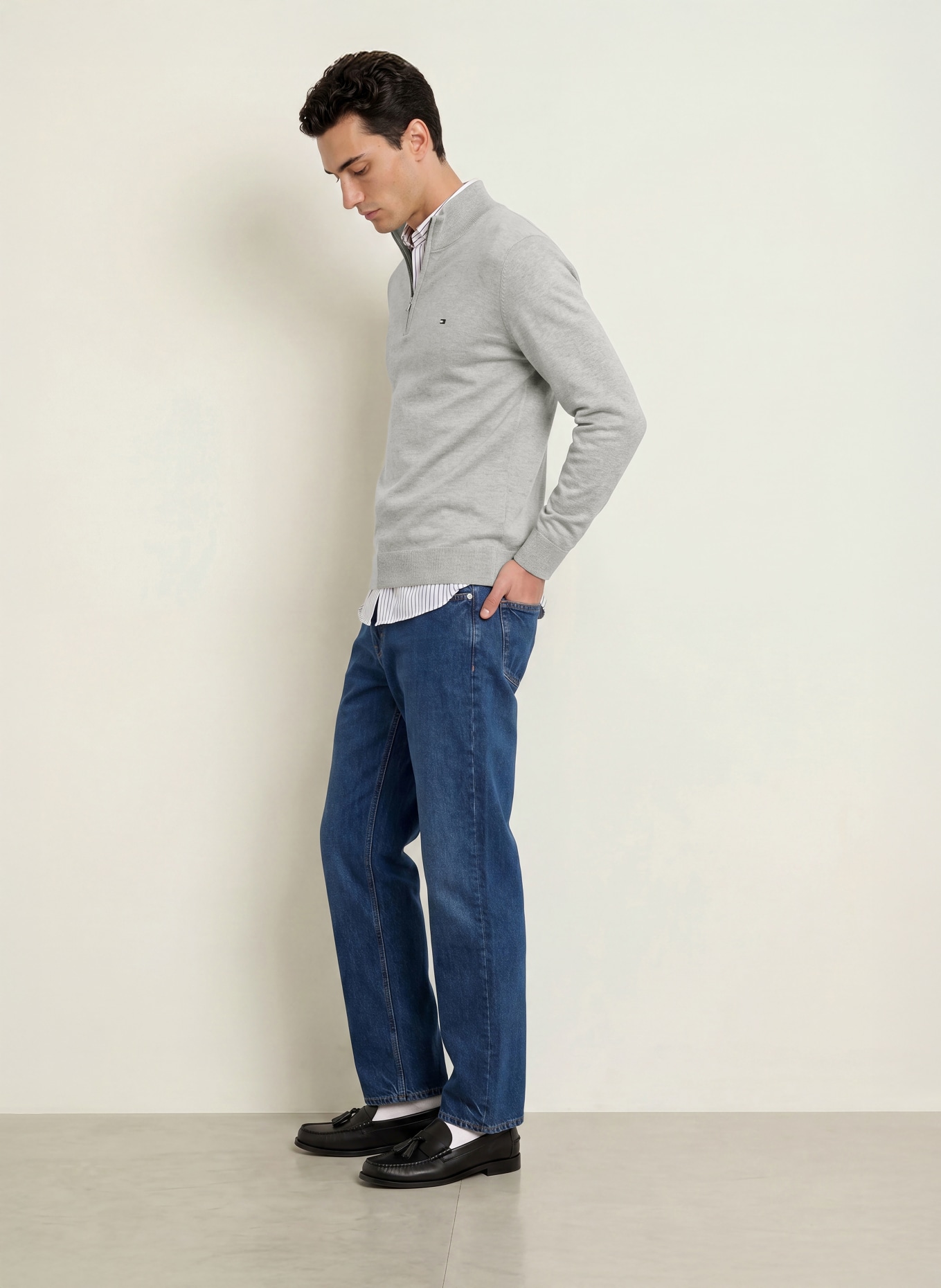 TOMMY HILFIGER Troyer: GRIS CLAIR