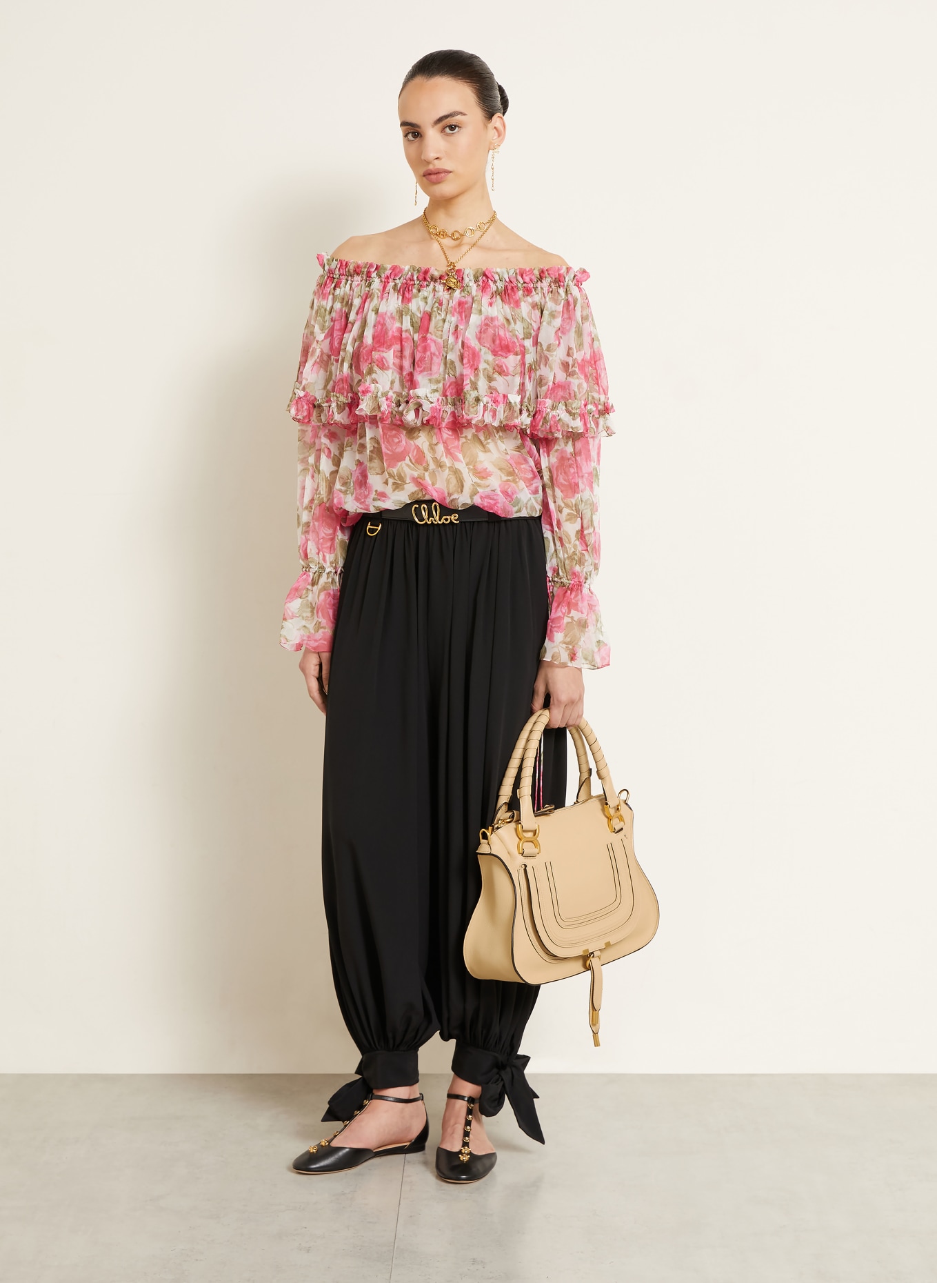 Chloé Geantă de mână MARCIE: 086 Petal Beige