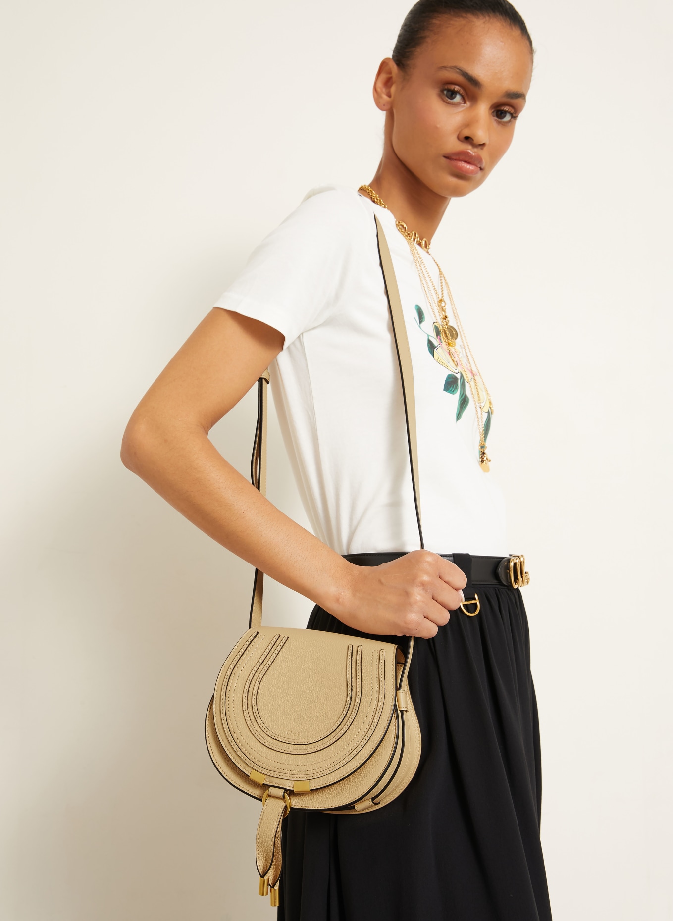 Chloé Geantă de umăr MARCIE: 086 Petal Beige