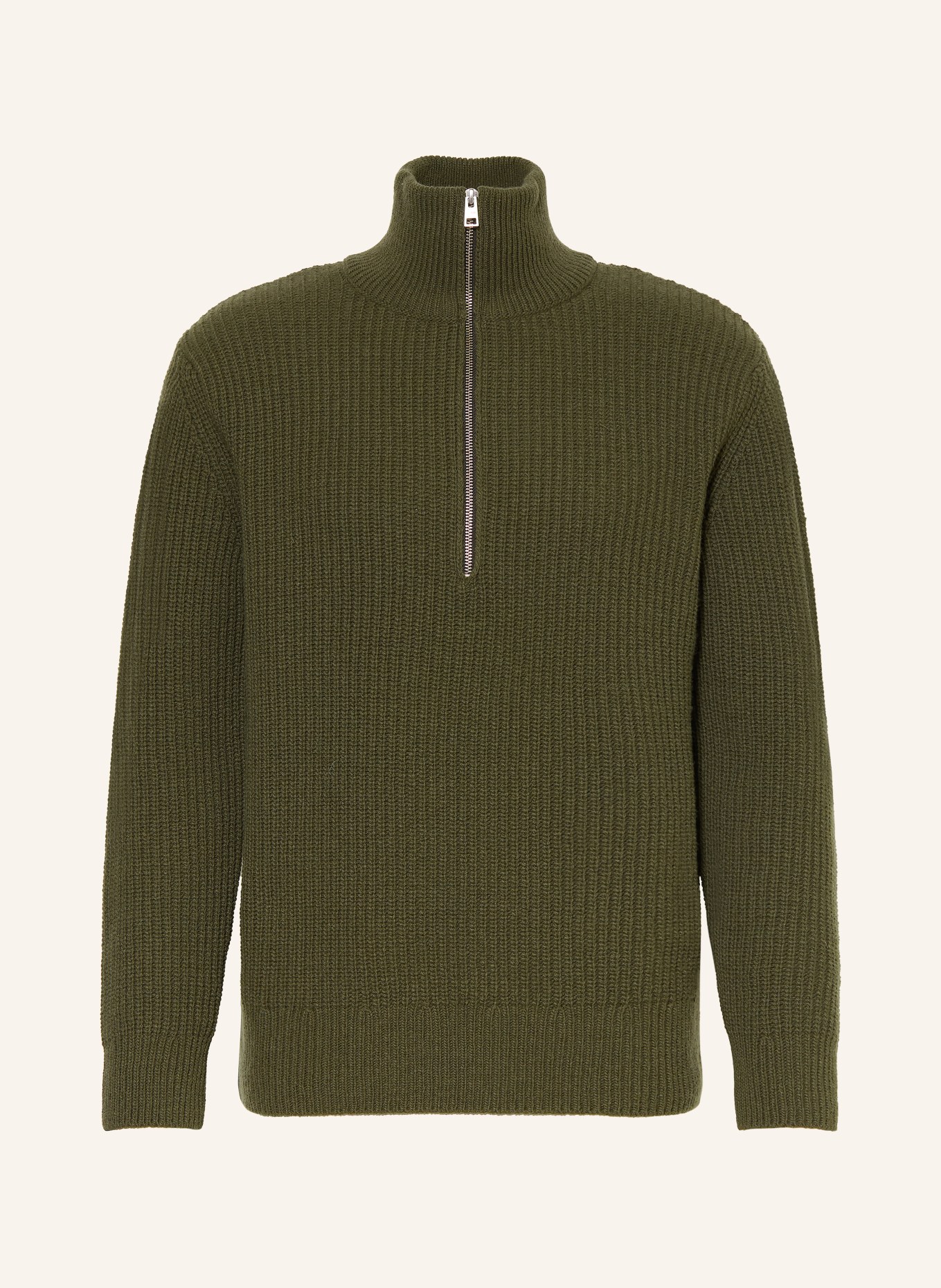CLOSED Half-zip sweater: DARK GREEN
