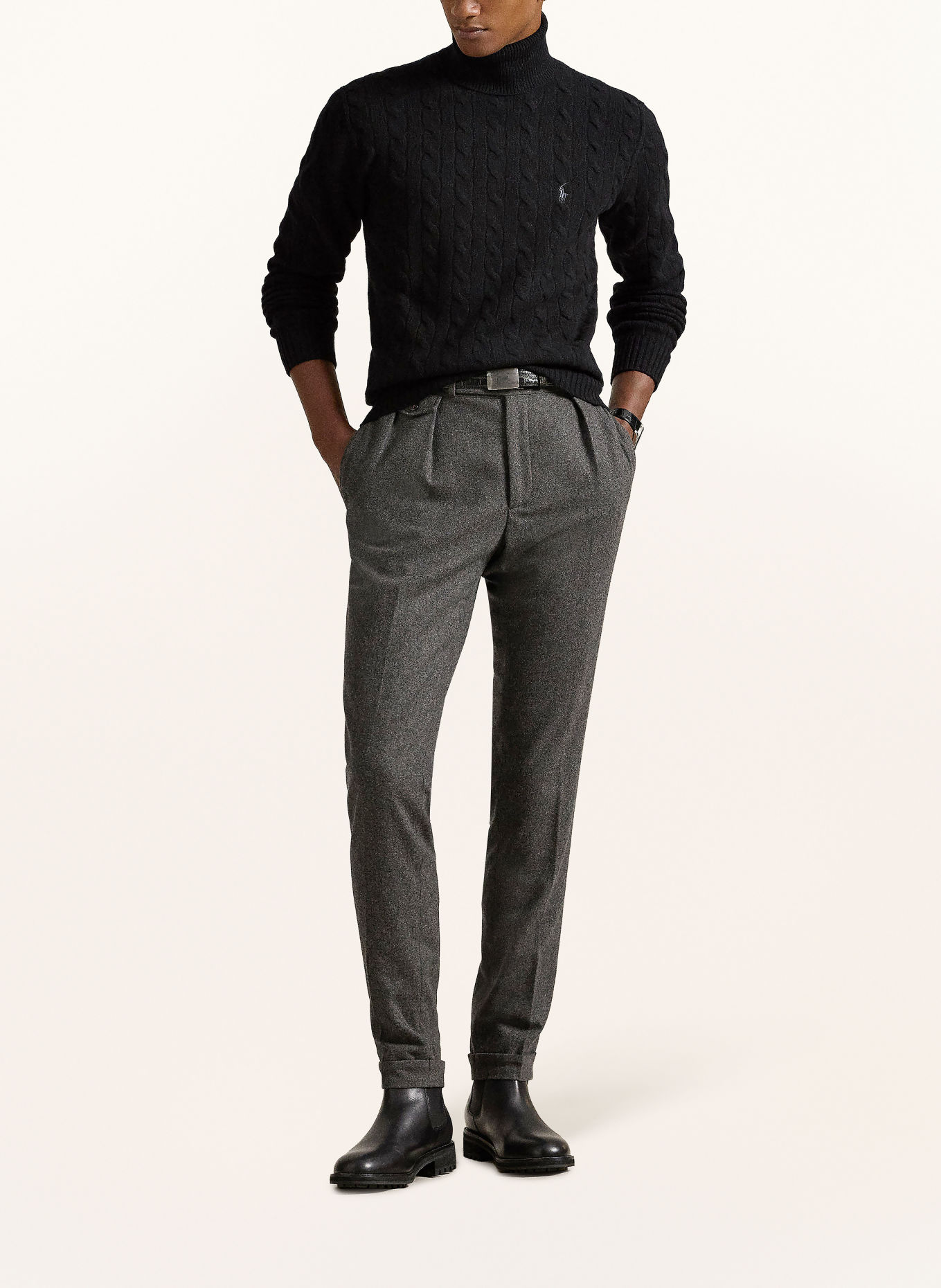 POLO RALPH LAUREN Turtleneck sweater: BLACK