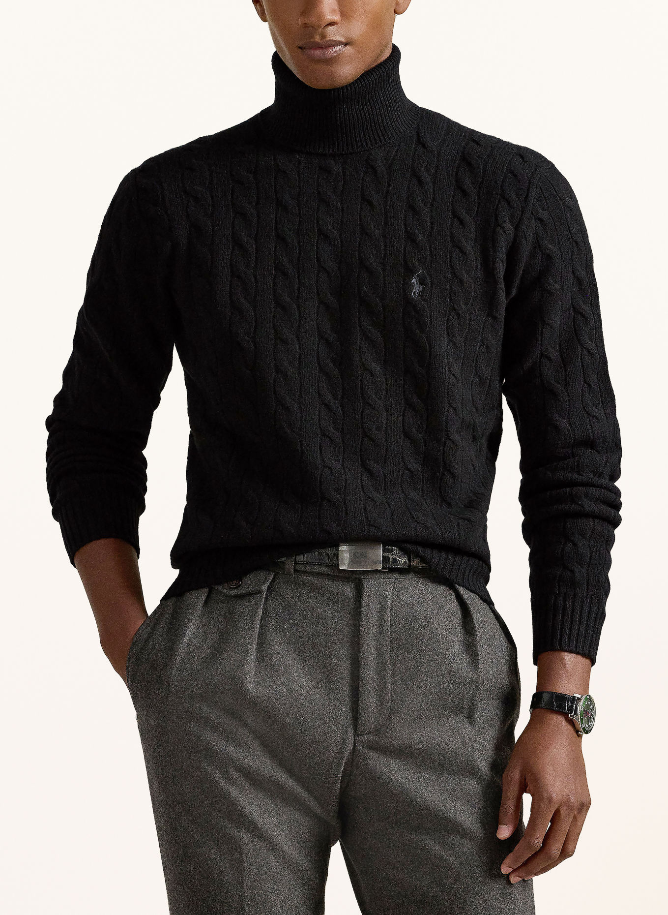 POLO RALPH LAUREN Turtleneck sweater: BLACK