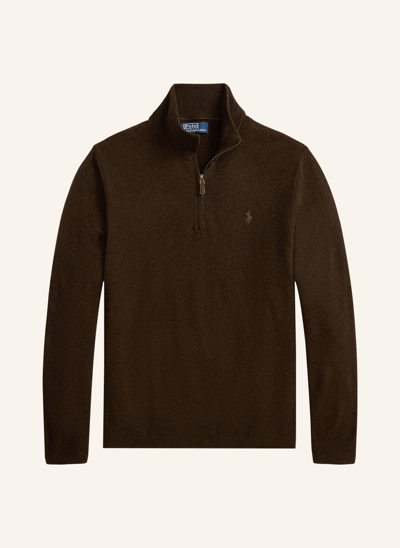 POLO RALPH LAUREN Half-zip sweater: DARK BROWN