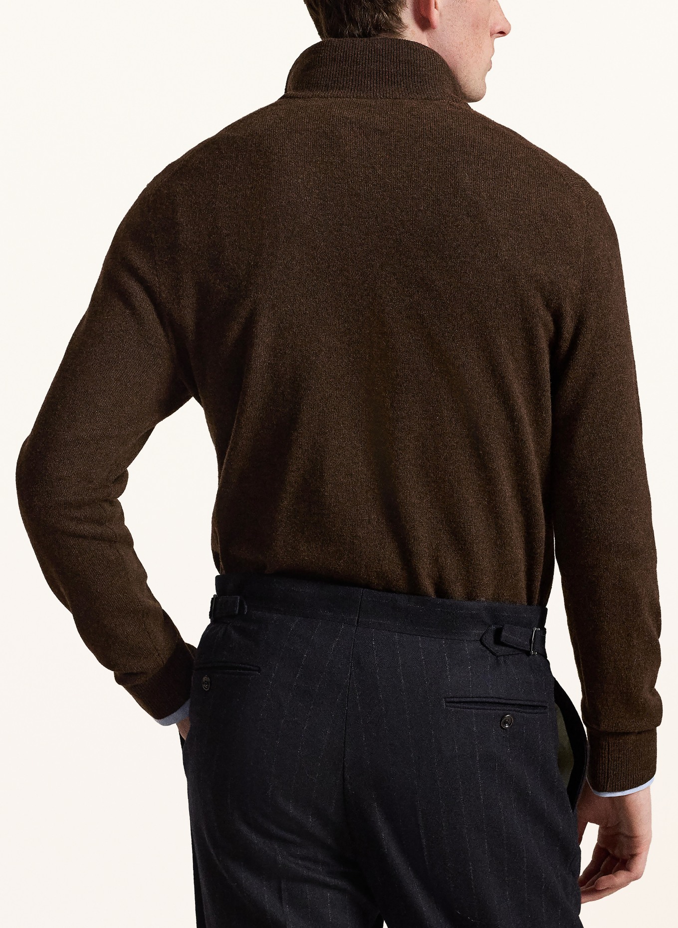 POLO RALPH LAUREN Half-zip sweater: DARK BROWN