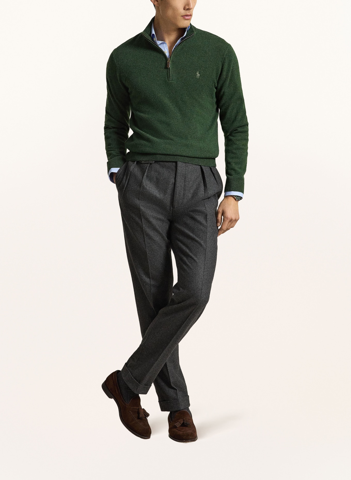 POLO RALPH LAUREN Half-zip sweater: DARK GREEN