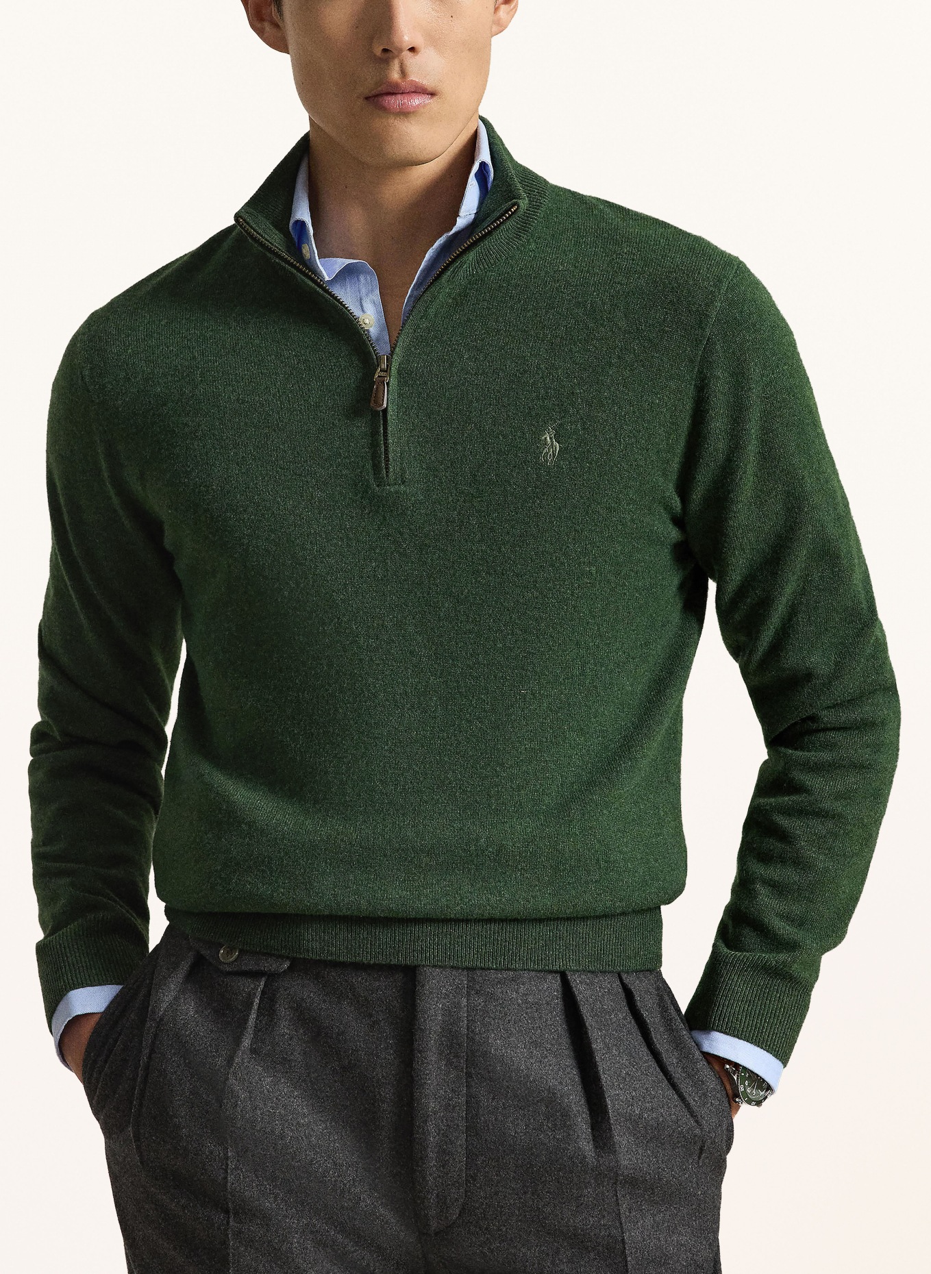 POLO RALPH LAUREN Half-zip sweater: DARK GREEN