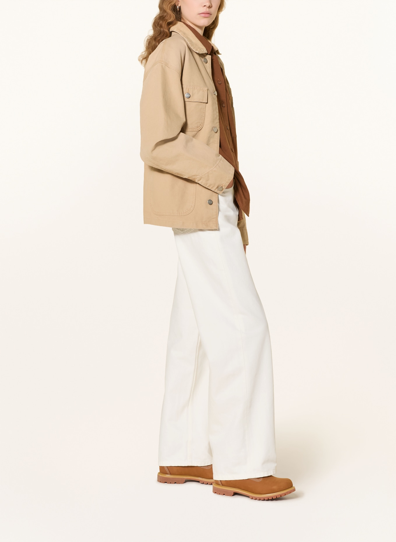 carhartt WIP Flared džíny JANE: 0202 White, rinsed