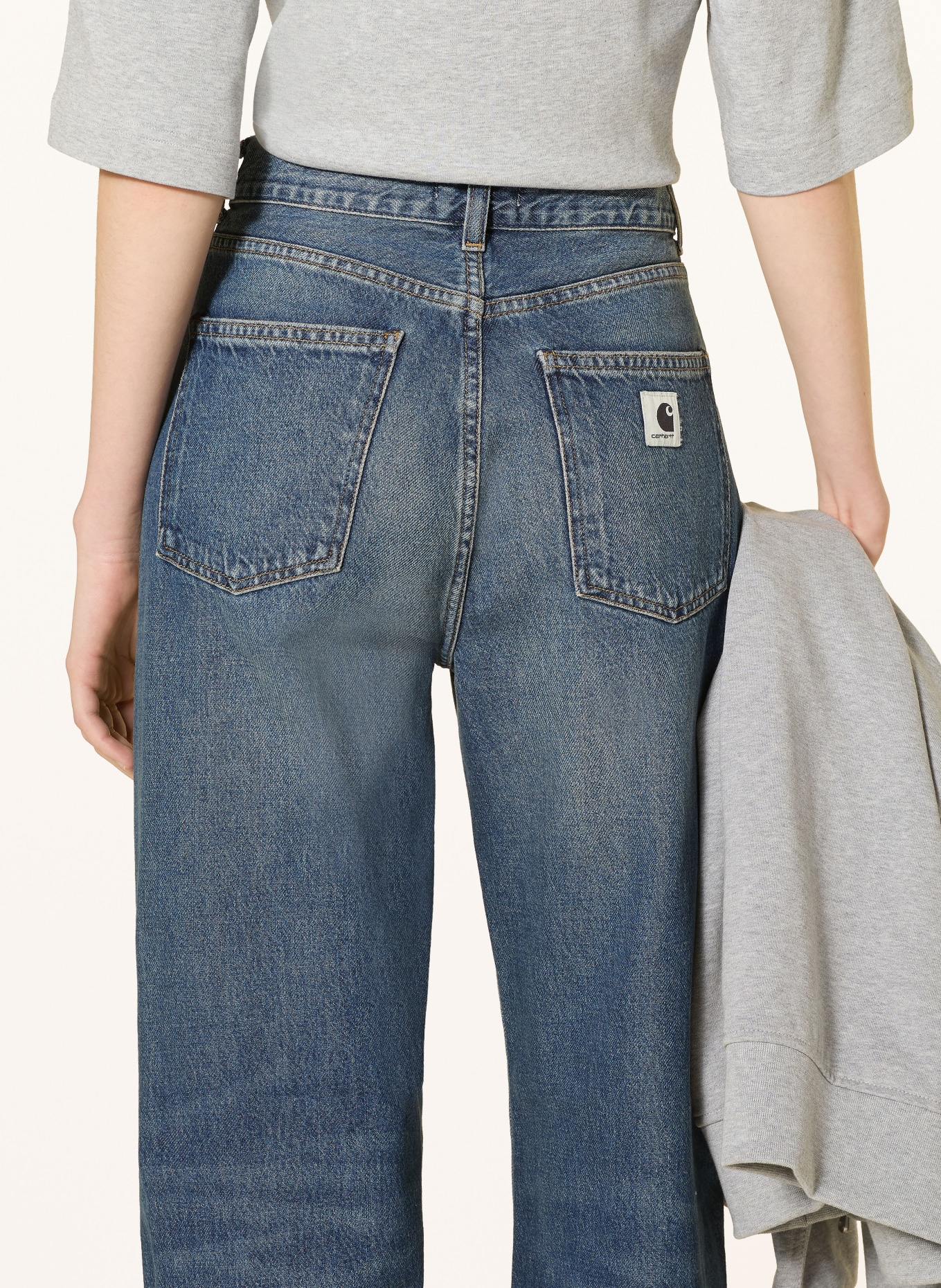 carhartt WIP Flared Jeans JANE: 014L Blue dark used wash