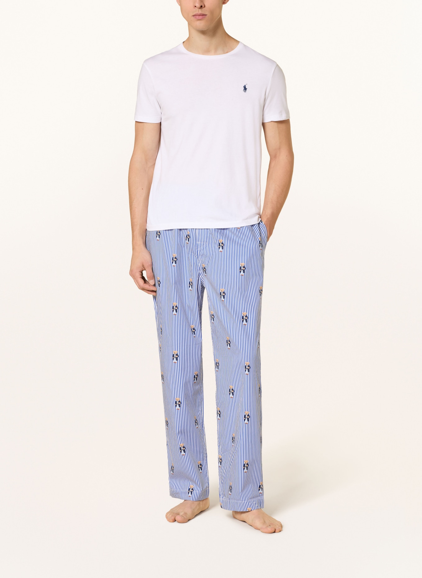 POLO RALPH LAUREN Schlafhose: BLAU / BEIGE / WEISS