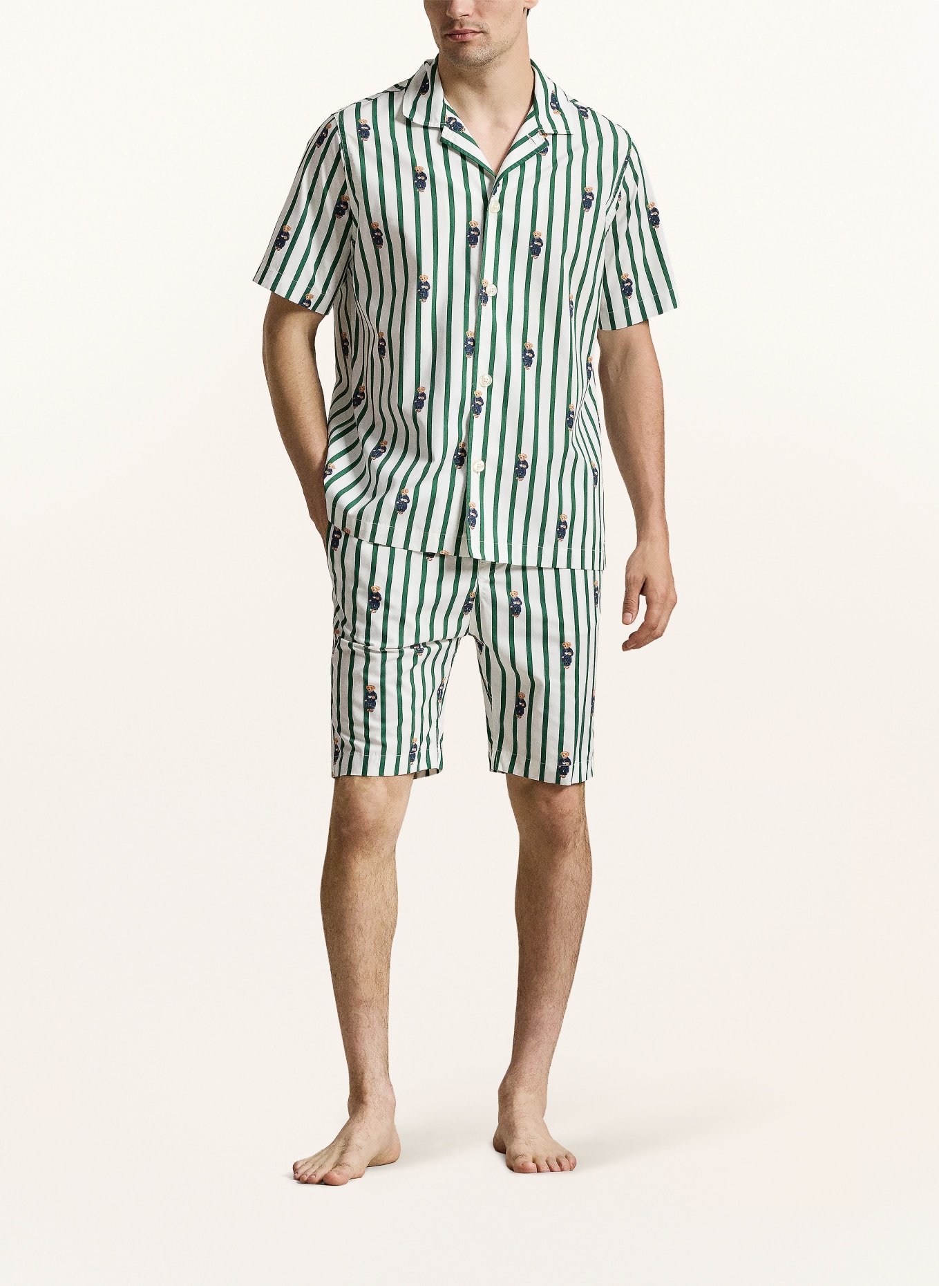 POLO RALPH LAUREN Lounge-Shorts: GRÜN / WEISS