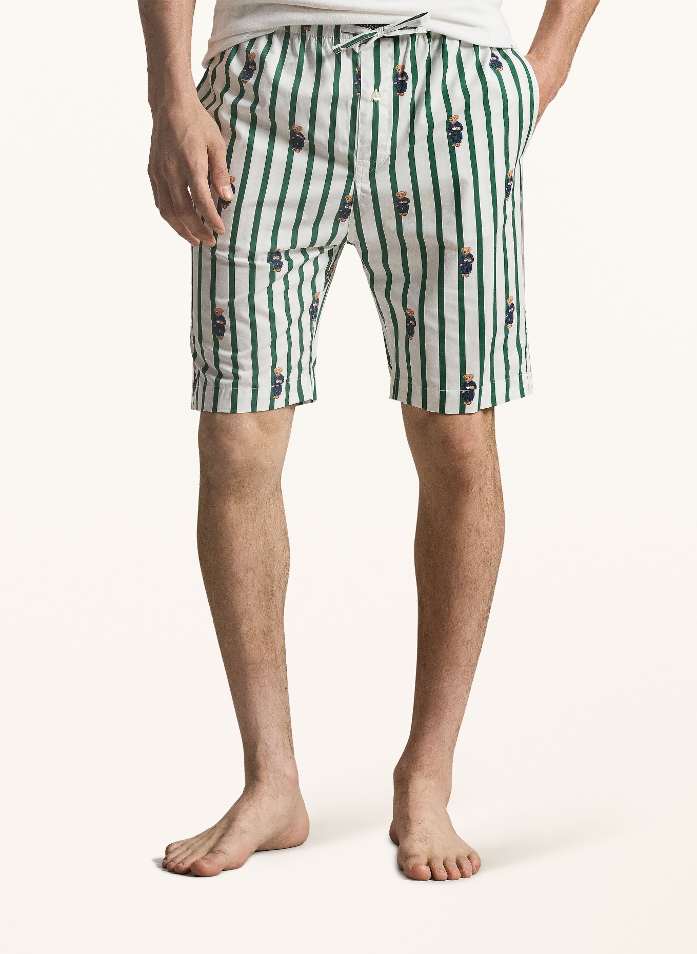 POLO RALPH LAUREN Lounge-Shorts: GRÜN / WEISS