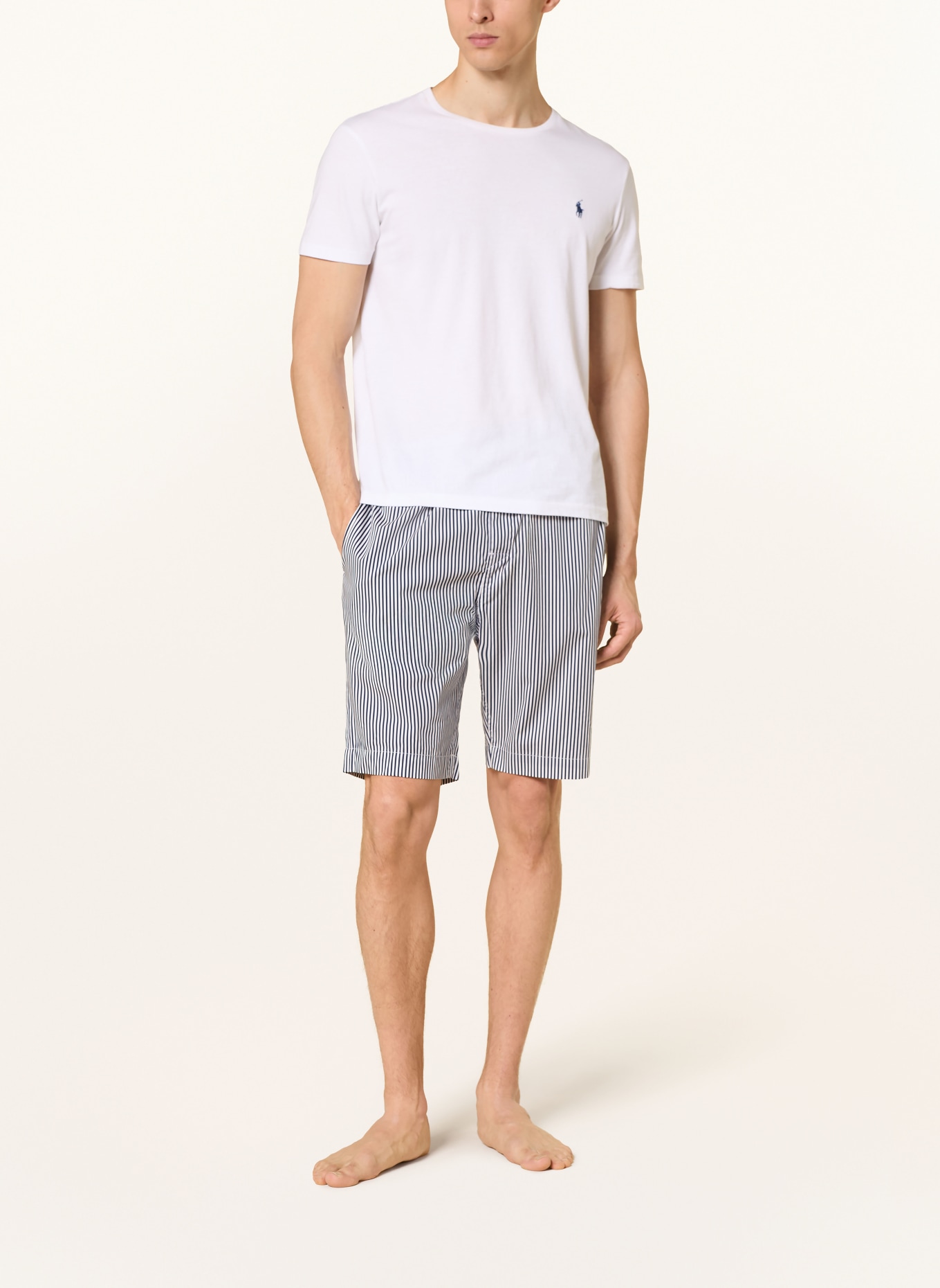 POLO RALPH LAUREN Lounge-Shorts: WEISS / DUNKELBLAU