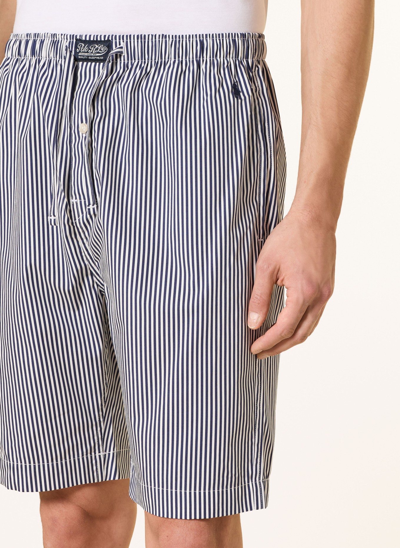 POLO RALPH LAUREN Lounge-Shorts: WEISS / DUNKELBLAU