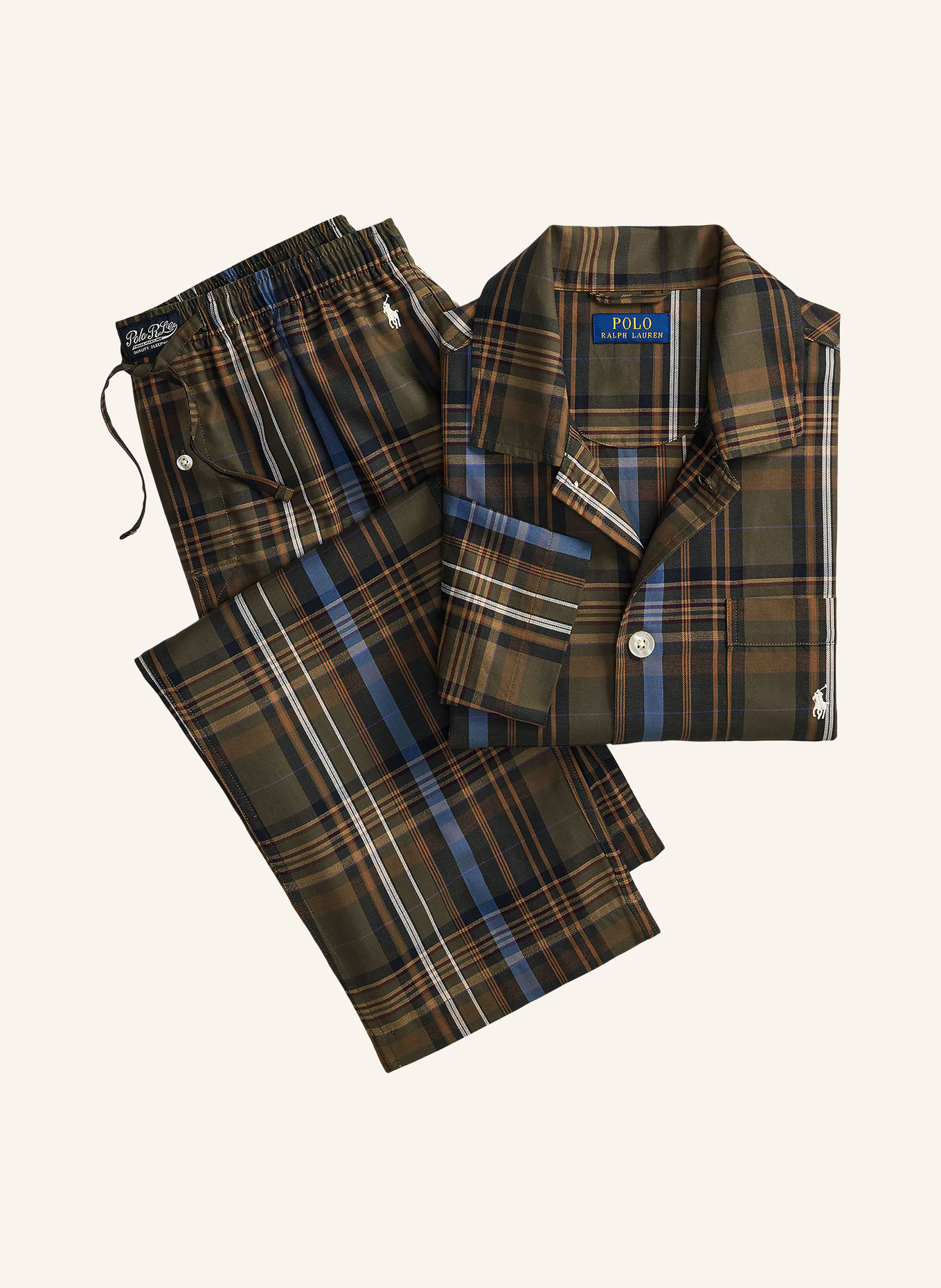 POLO RALPH LAUREN Pajamas: OLIVE / BLUE