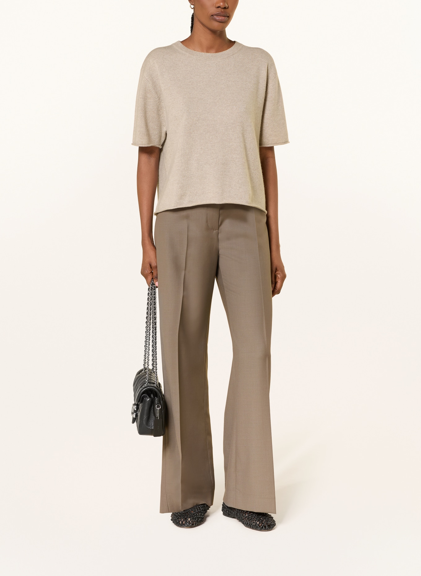 LISA YANG Knit shirt CILA in cashmere: LIGHT BROWN