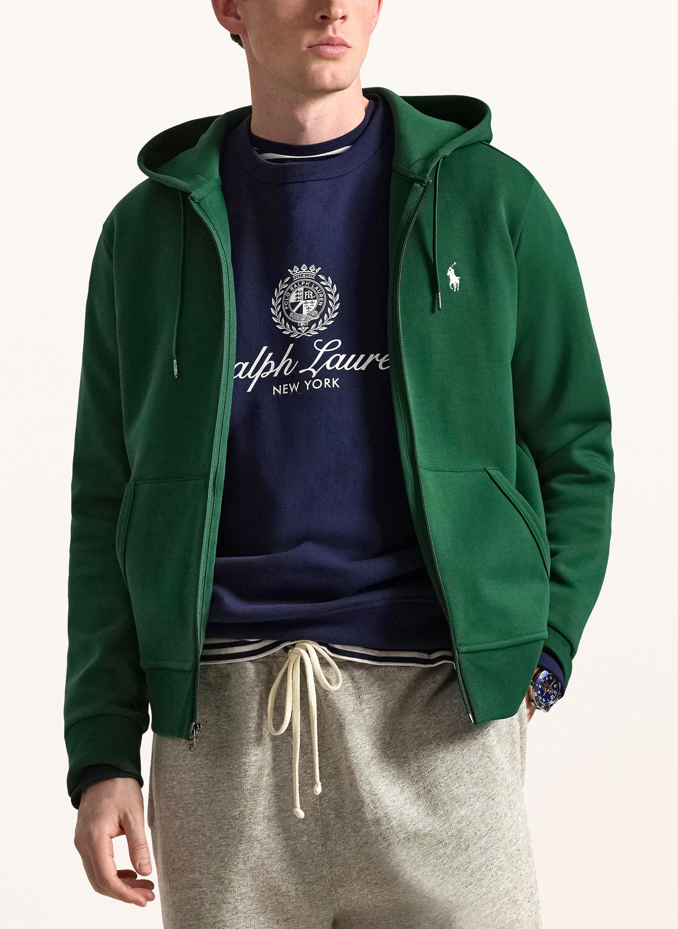 POLO RALPH LAUREN Sweat jacket: DARK GREEN