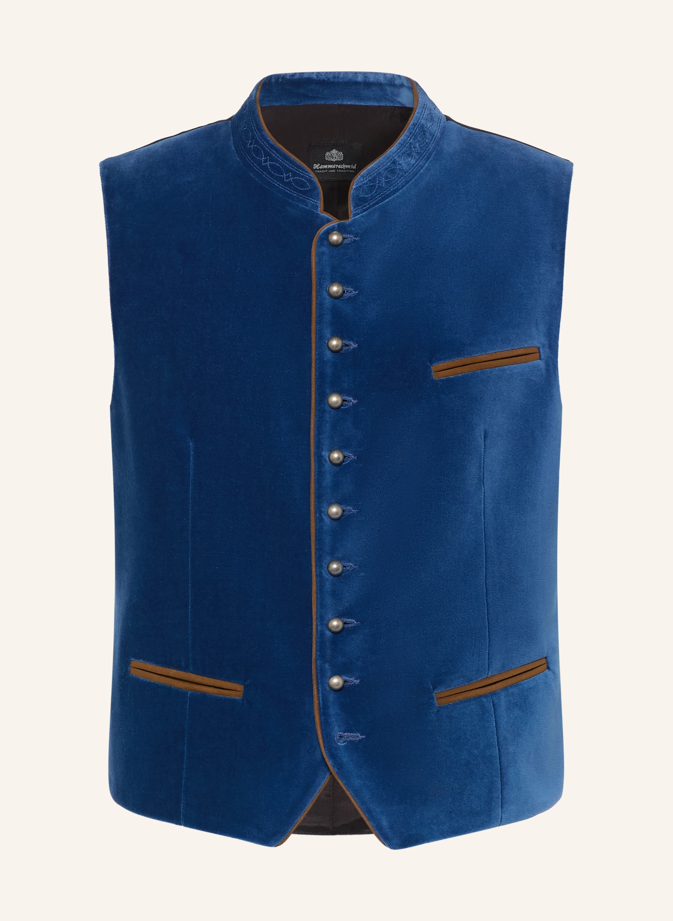 Hammerschmid Gilet traditionnel ALBRECHT en velours: BLEU / NOIR