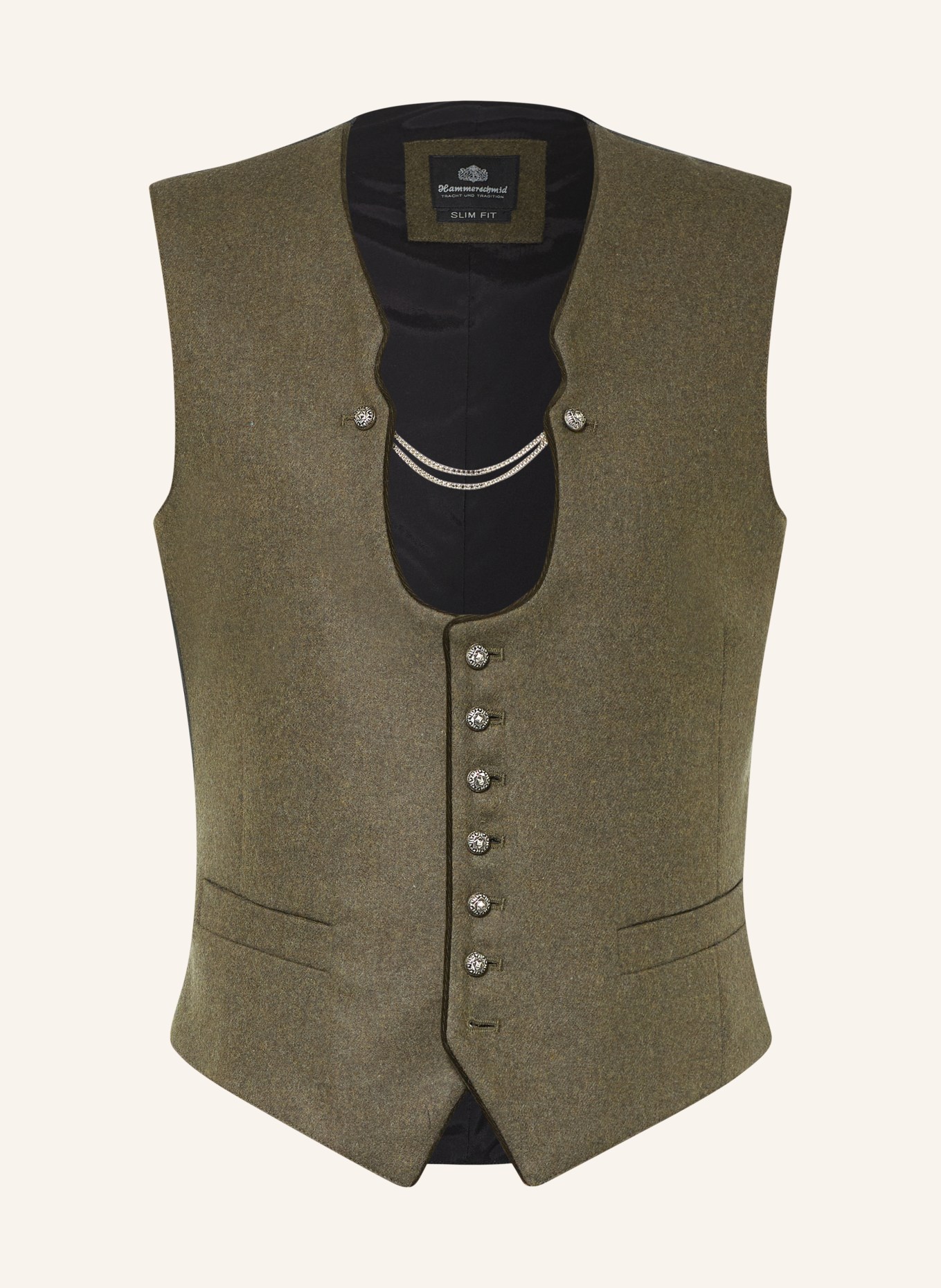 Hammerschmid Trachtenweste VIZENZ Slim Fit: KHAKI / DUNKELGRÜN
