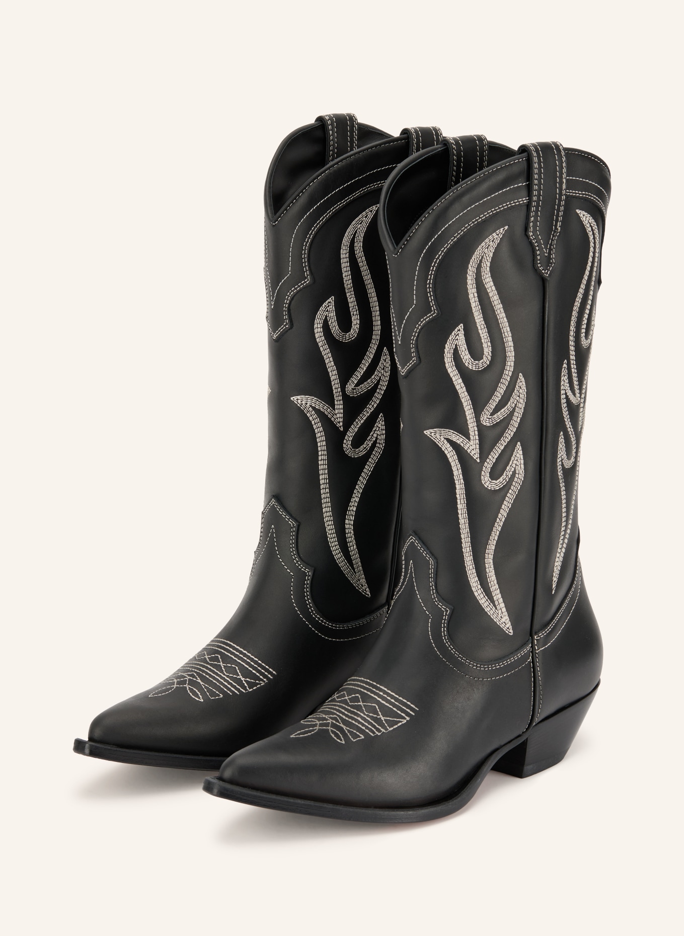 SONORA Cowboy Boots SANTA FE: SCHWARZ / ECRU