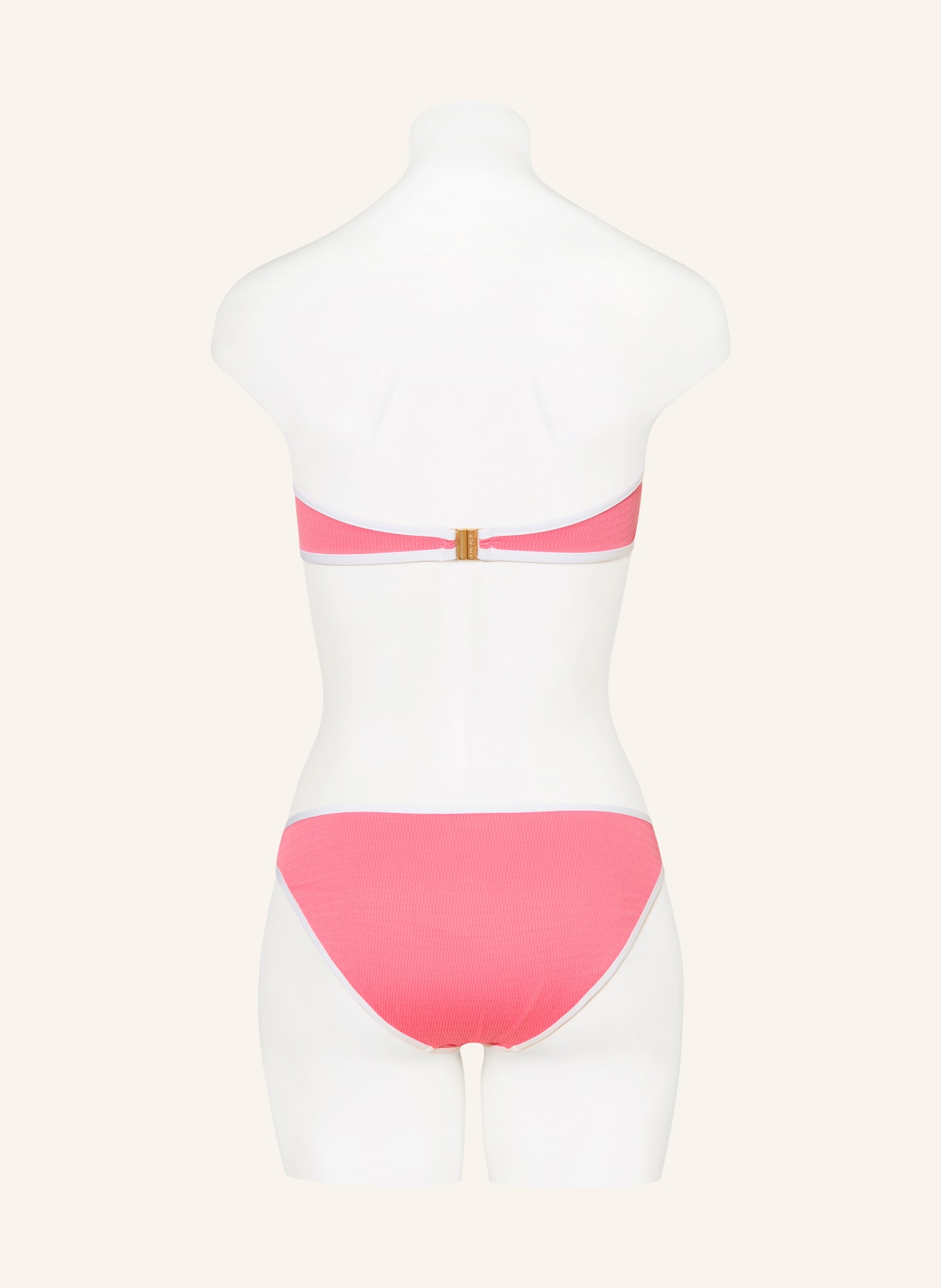 SEAFOLLY Bandeau bikiny BEACH BOUND: RŮŽOVÁ / BÍLÁ