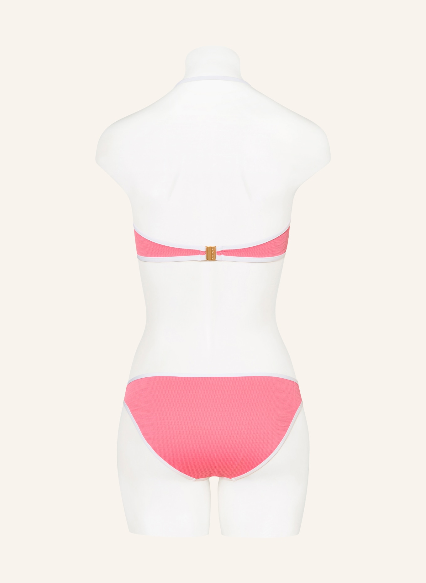 SEAFOLLY Bandeau bikiny BEACH BOUND: RŮŽOVÁ / BÍLÁ