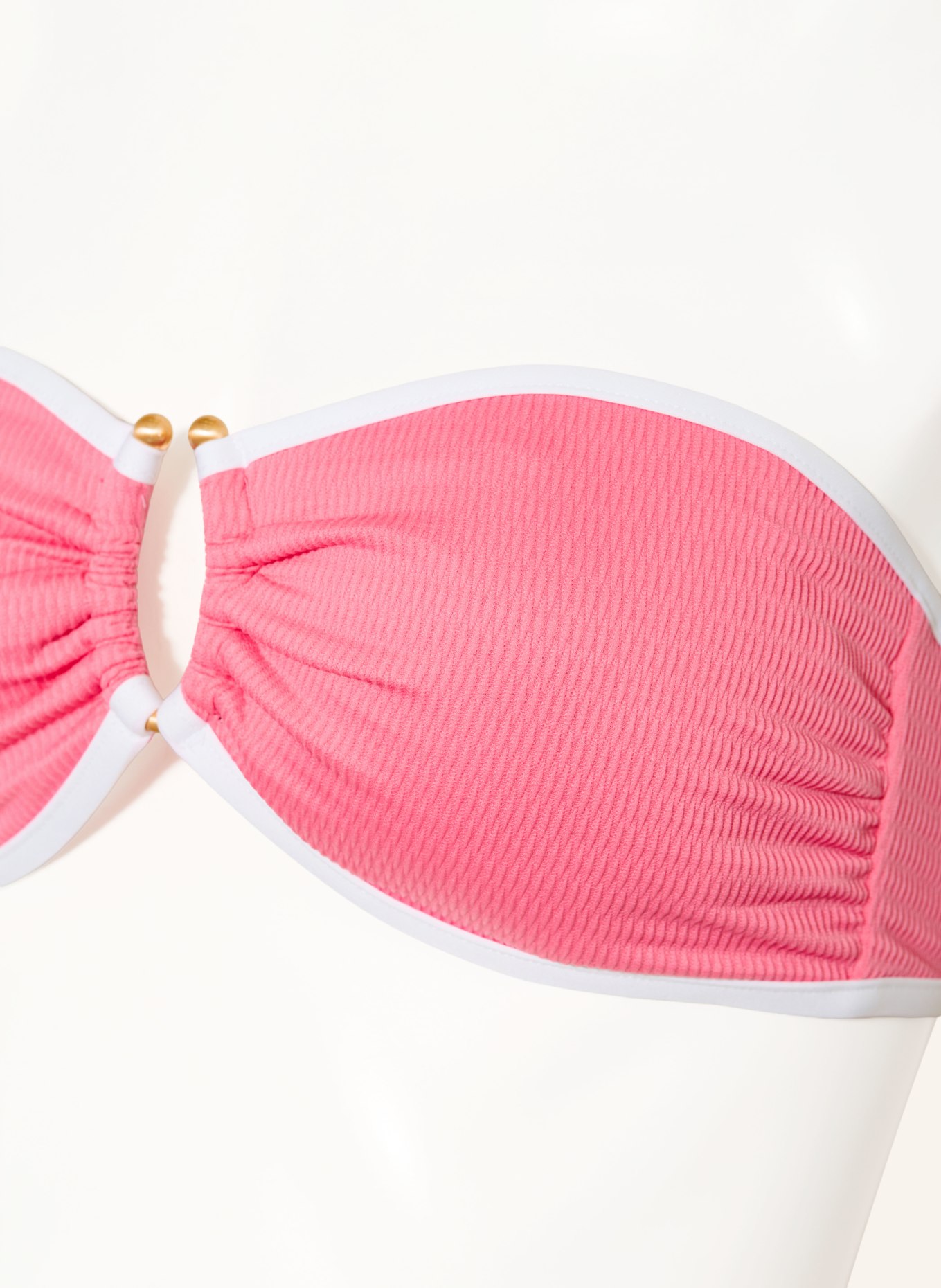 SEAFOLLY Bandeau bikiny BEACH BOUND: RŮŽOVÁ / BÍLÁ