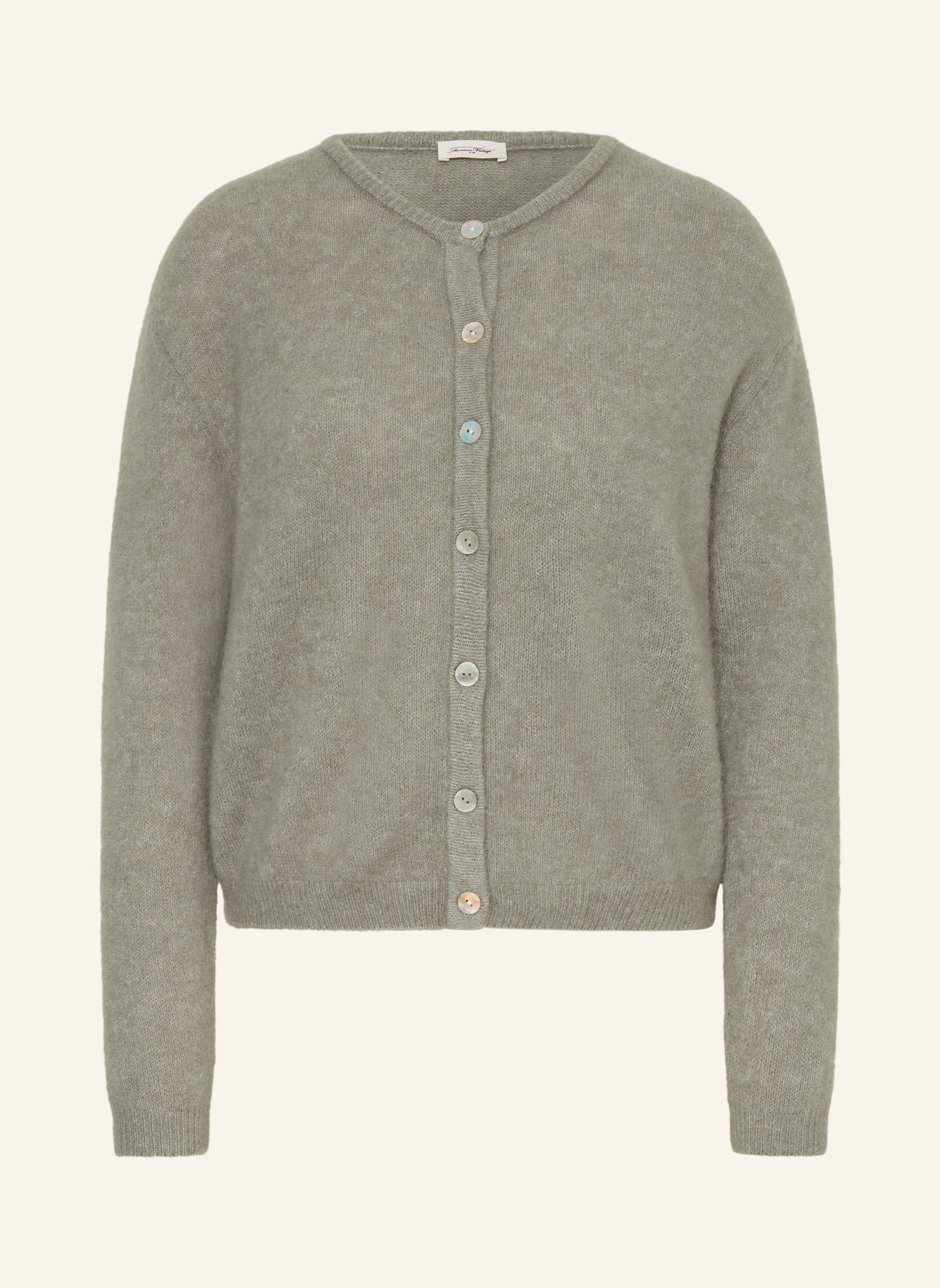 American Vintage Pletený kardigan s alpakou: KHAKI