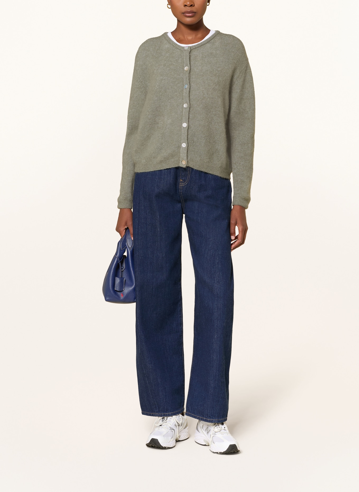 American Vintage Pletený kardigan s alpakou: KHAKI