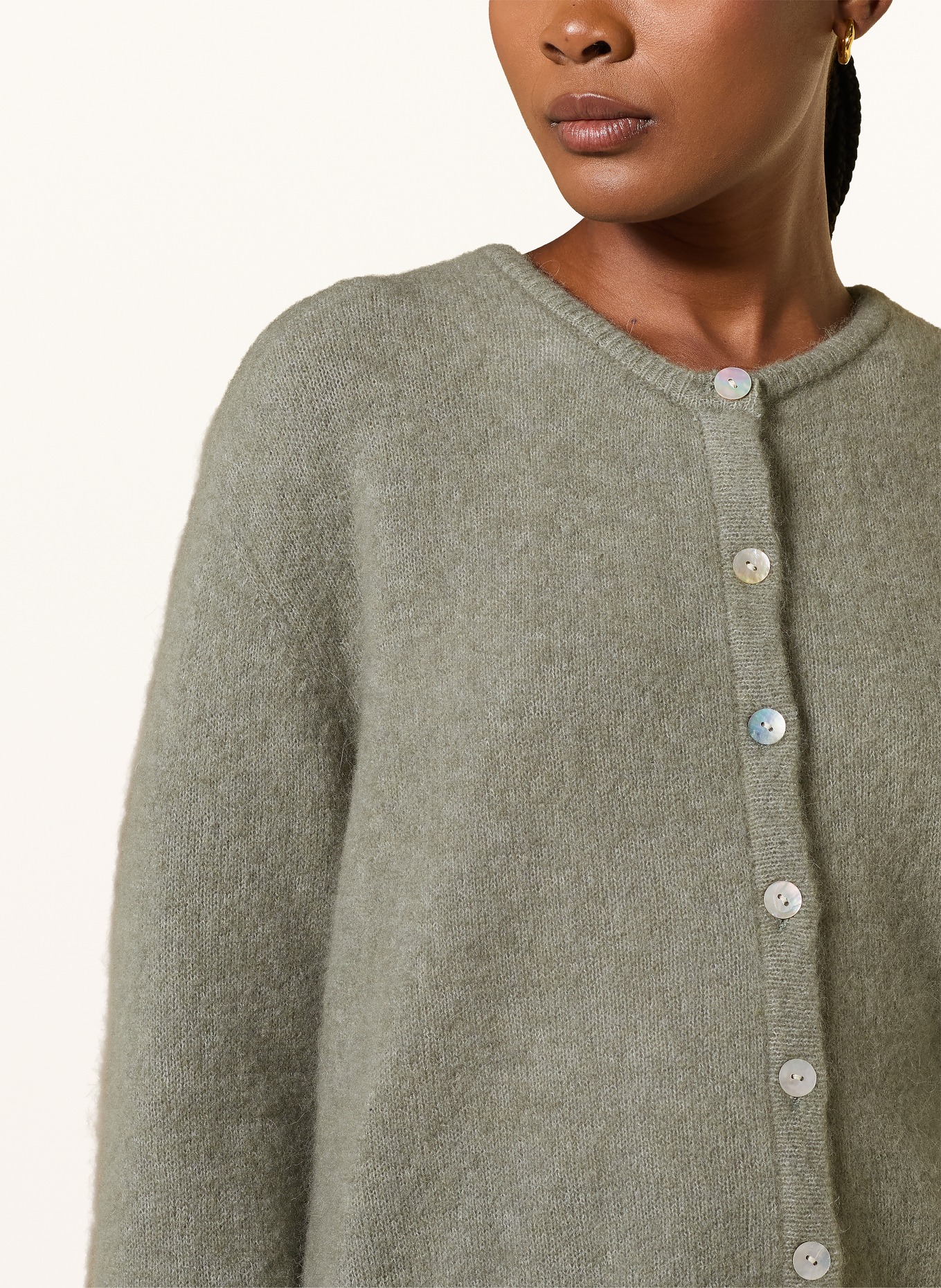 American Vintage Pletený kardigan s alpakou: KHAKI