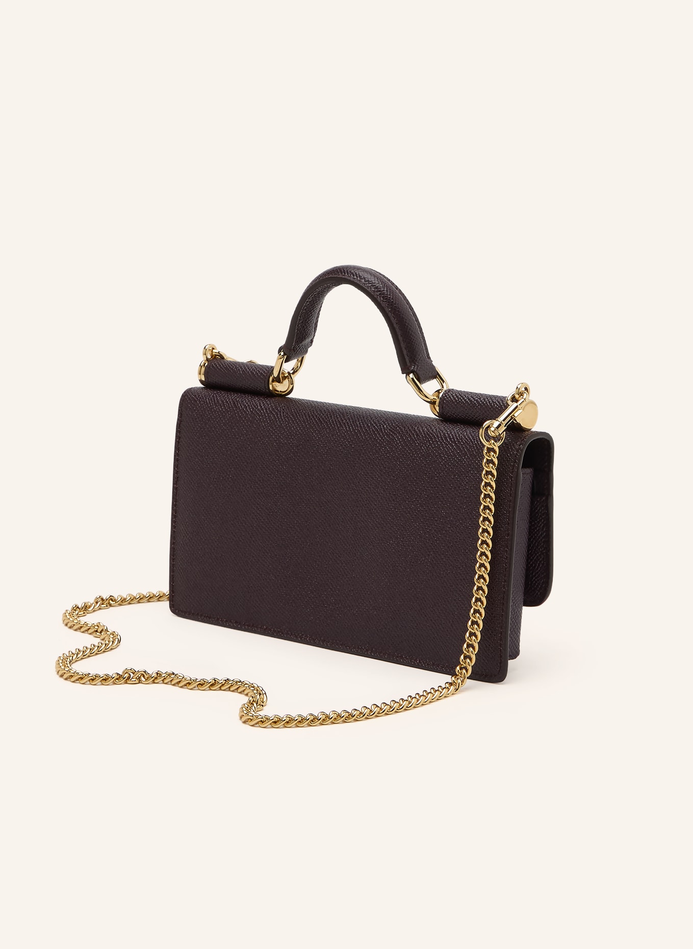 DOLCE & GABBANA Umhängetasche MISS SICILY MINI: DUNKELBRAUN / GOLD