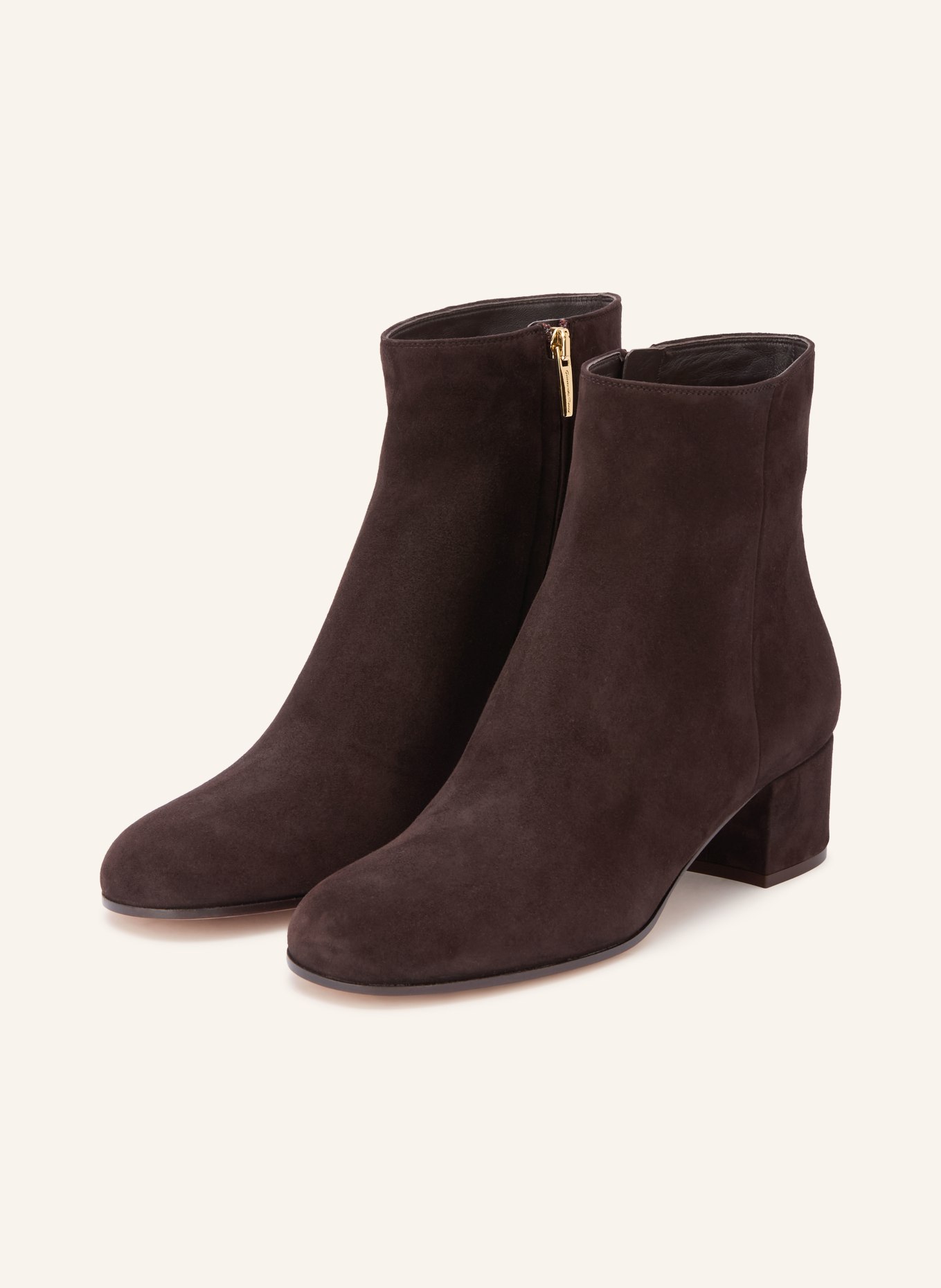 Gianvito Rossi enkele laarsjes: MARRON FONCÉ / GOUD