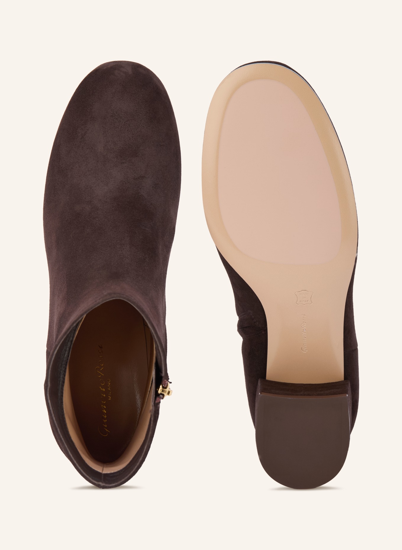 Gianvito Rossi enkele laarsjes: MARRON FONCÉ / GOUD