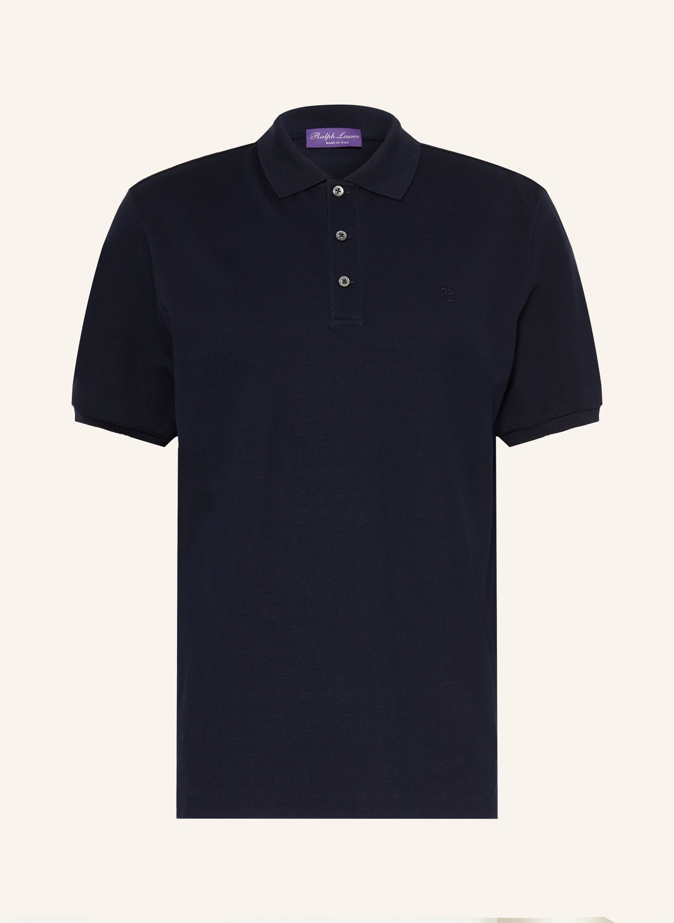 RALPH LAUREN PURPLE LABEL Piqué poloshirt: DONKERBLAUW
