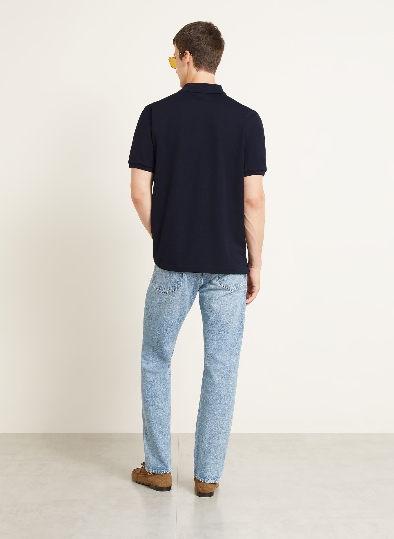 RALPH LAUREN PURPLE LABEL Piqué poloshirt: DONKERBLAUW