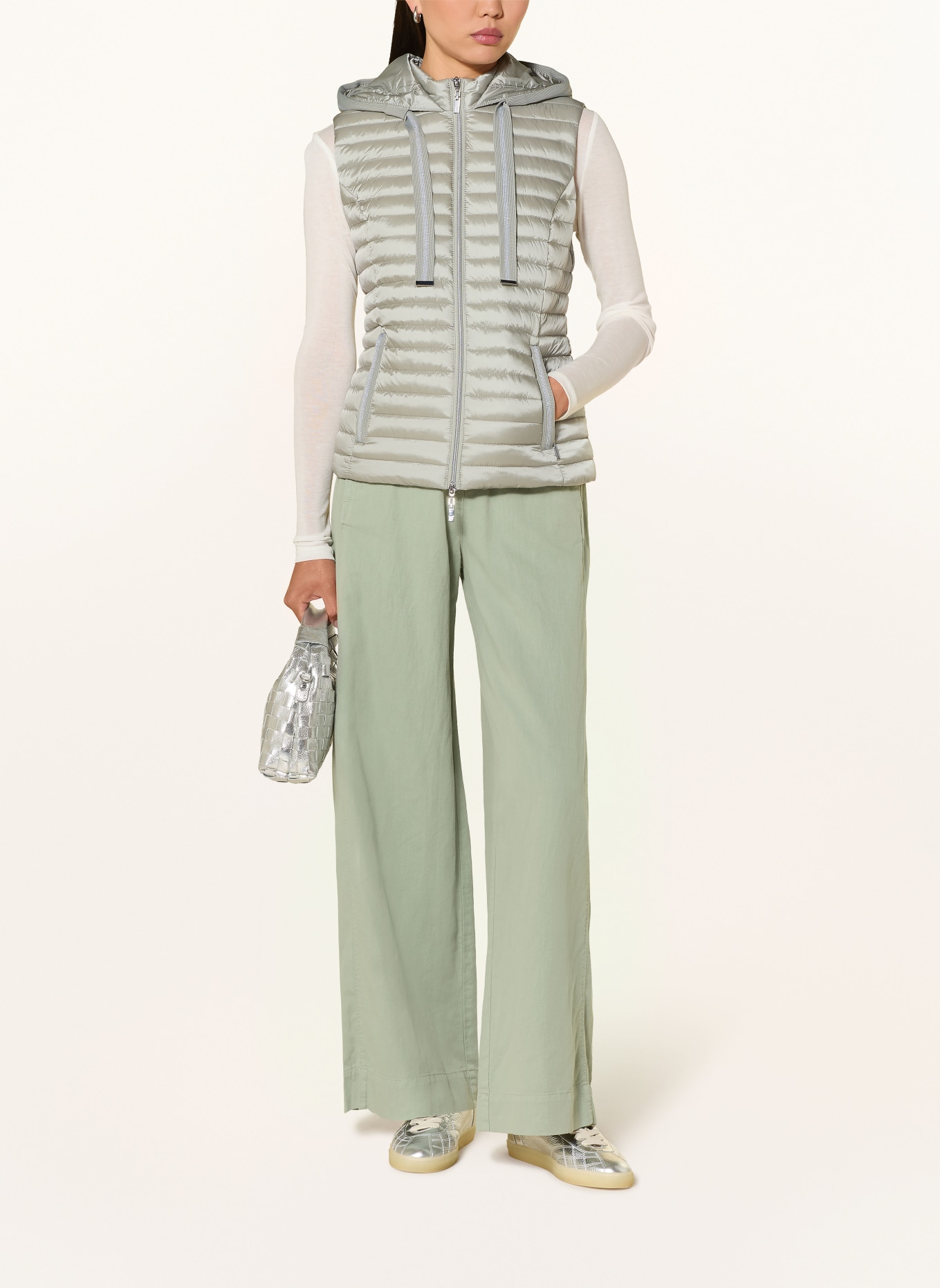 monari Gilet matelassé avec fil pailleté: GRIS