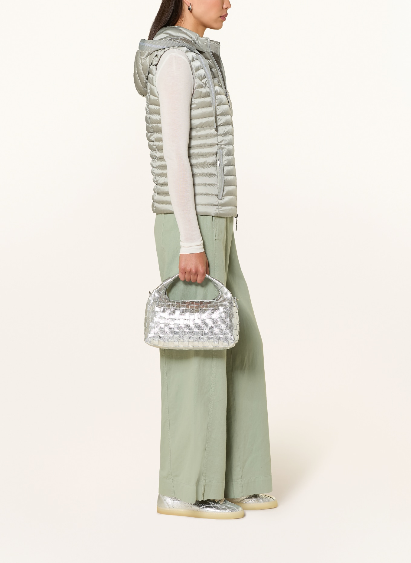 monari Gilet matelassé avec fil pailleté: GRIS