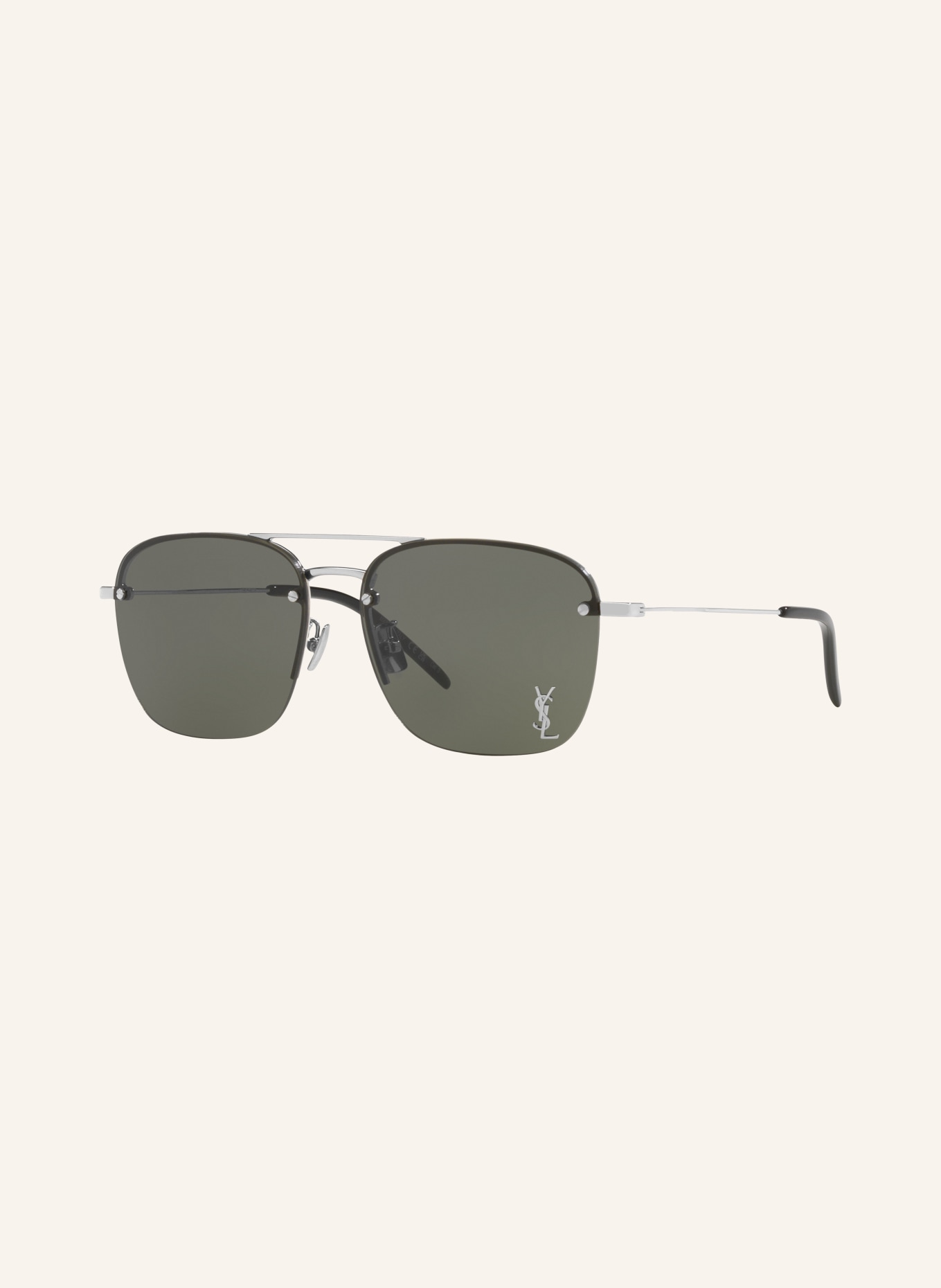 SAINT LAURENT Zonnebril YS000490: ZILVER GLANZEND/ GRIJS