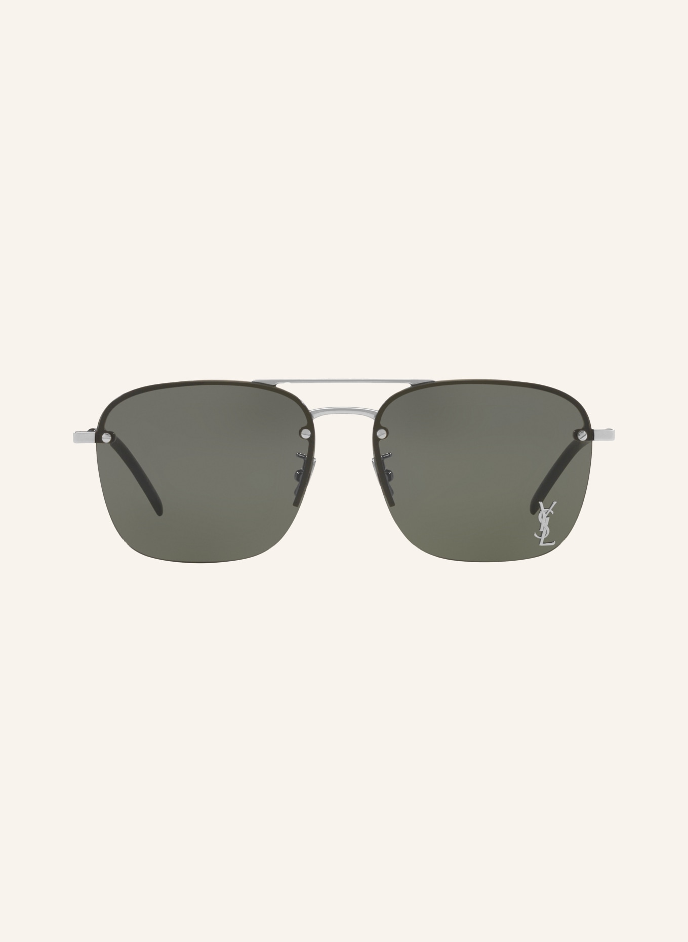 SAINT LAURENT Zonnebril YS000490: ZILVER GLANZEND/ GRIJS