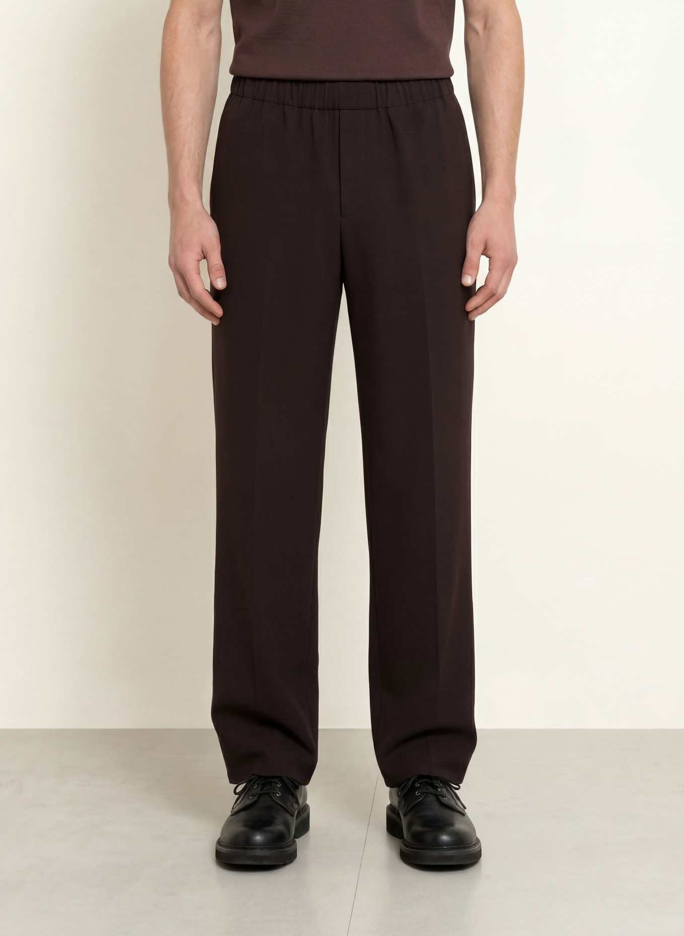 SANDRO Jerseyhose Straight Fit: DUNKELBRAUN