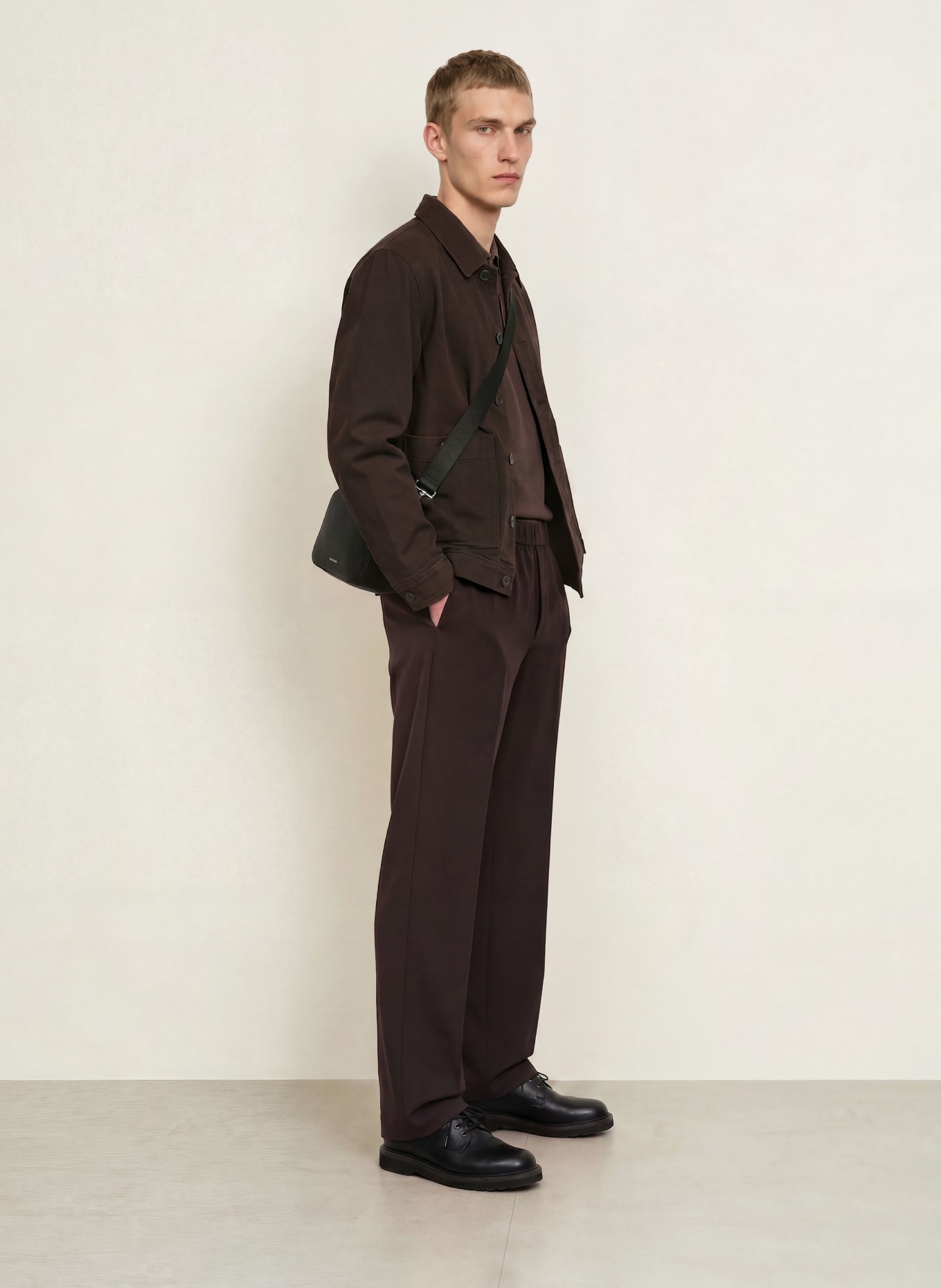 SANDRO Jerseyhose Straight Fit: DUNKELBRAUN