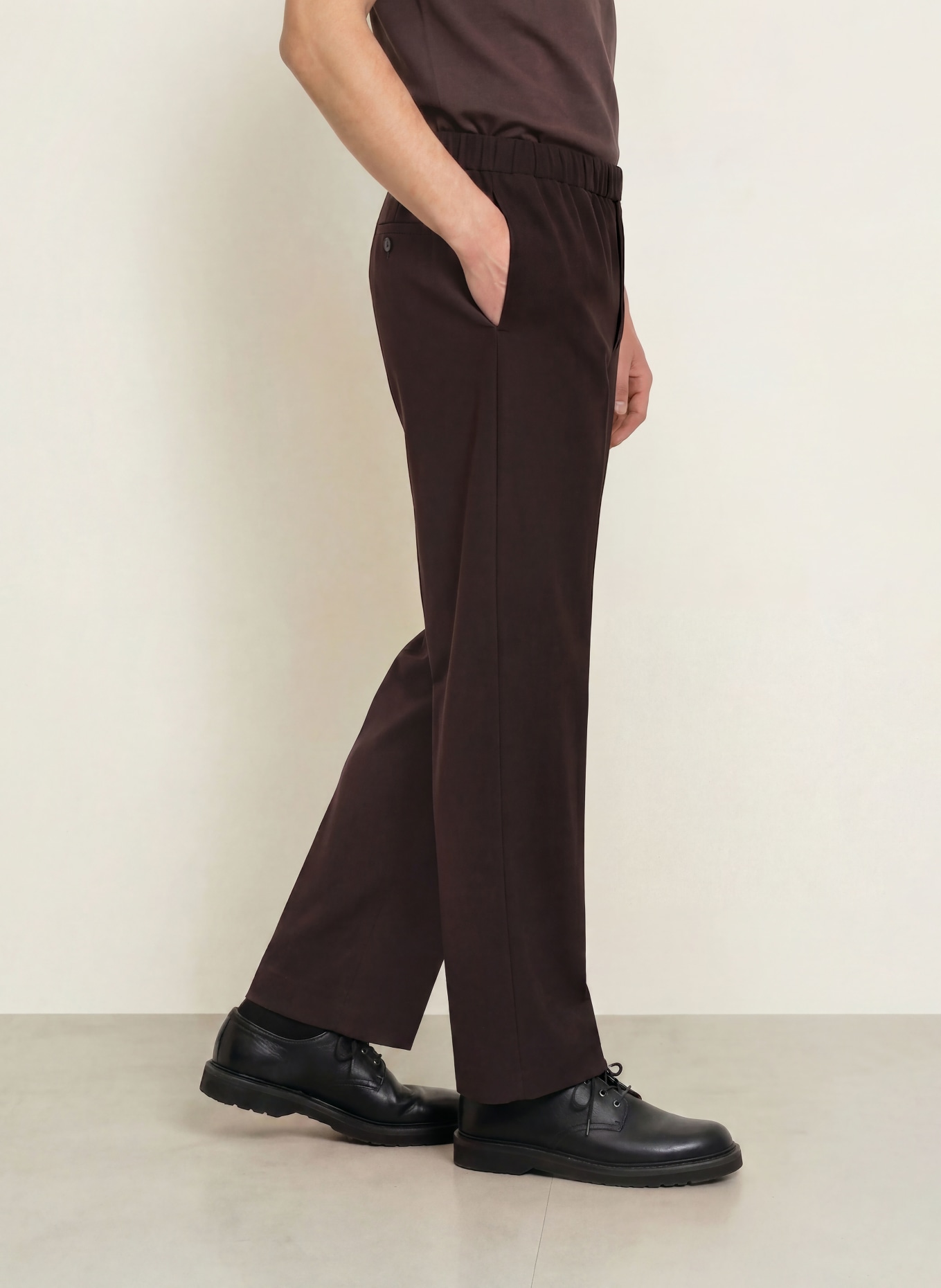 SANDRO Jerseyhose Straight Fit: DUNKELBRAUN
