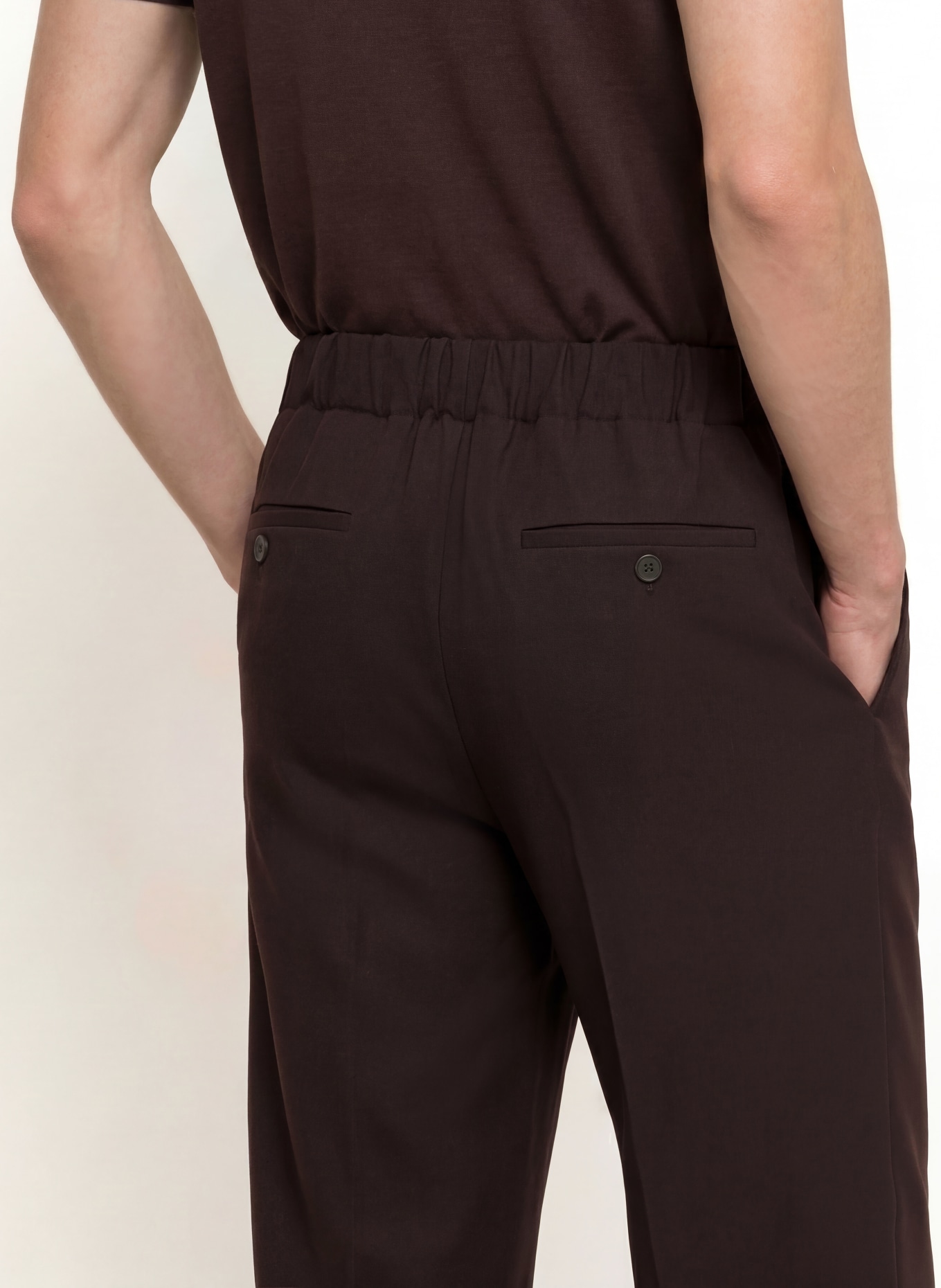 SANDRO Jerseyhose Straight Fit: DUNKELBRAUN