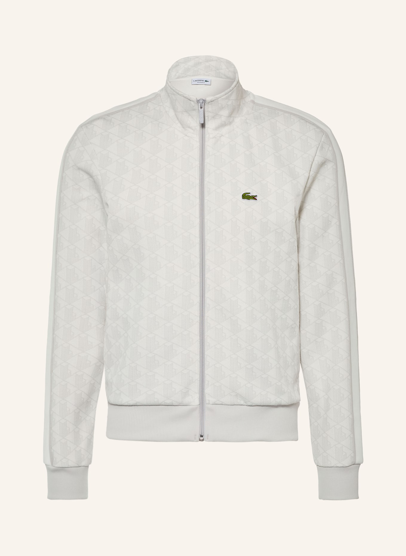 LACOSTE trainingsjack: WIT / LICHTGRIJS