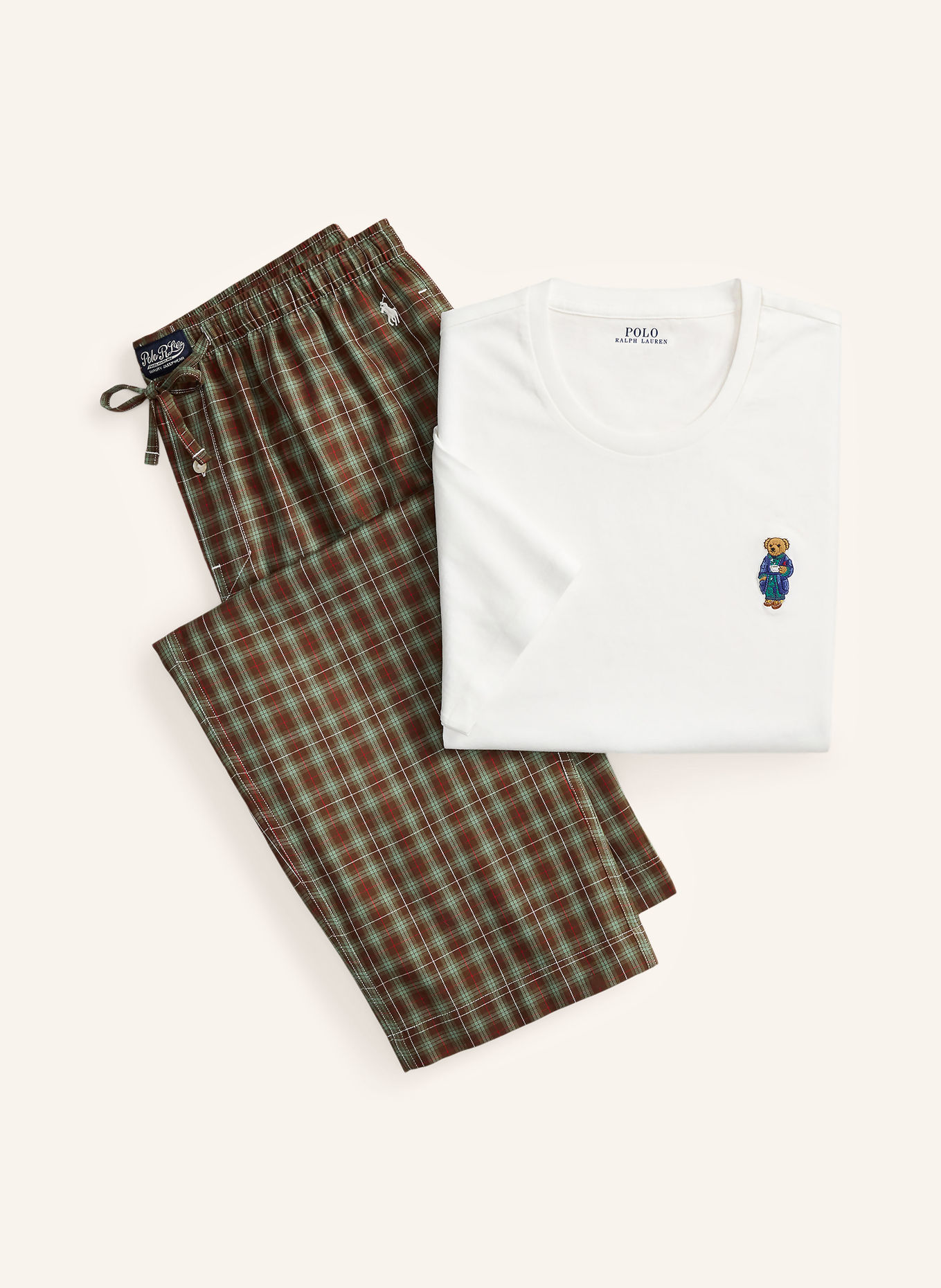 POLO RALPH LAUREN Pajamas: BROWN / RED / GREEN