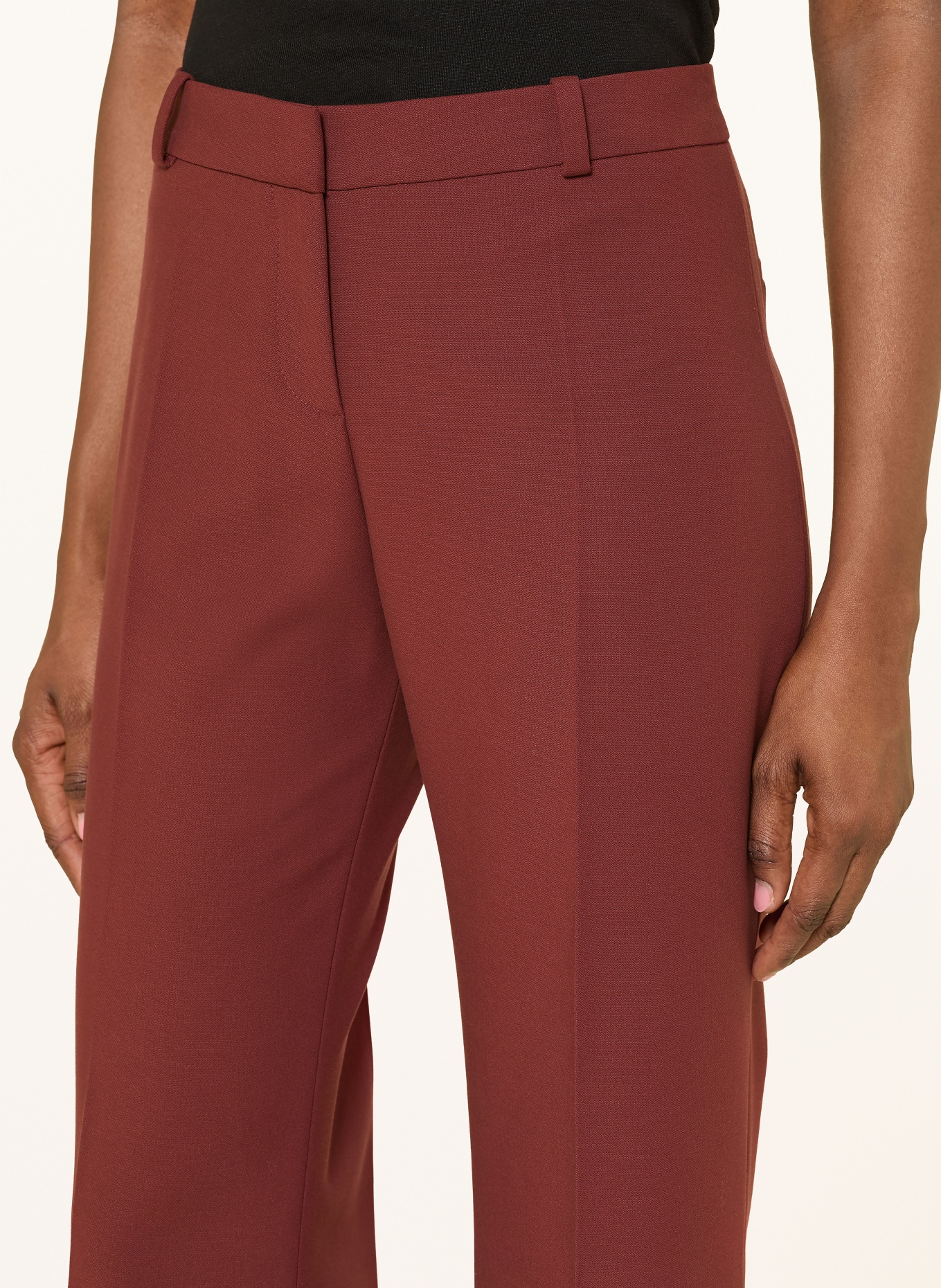 HUGO Bootcut-Hose HILOTINNA: DUNKELROT