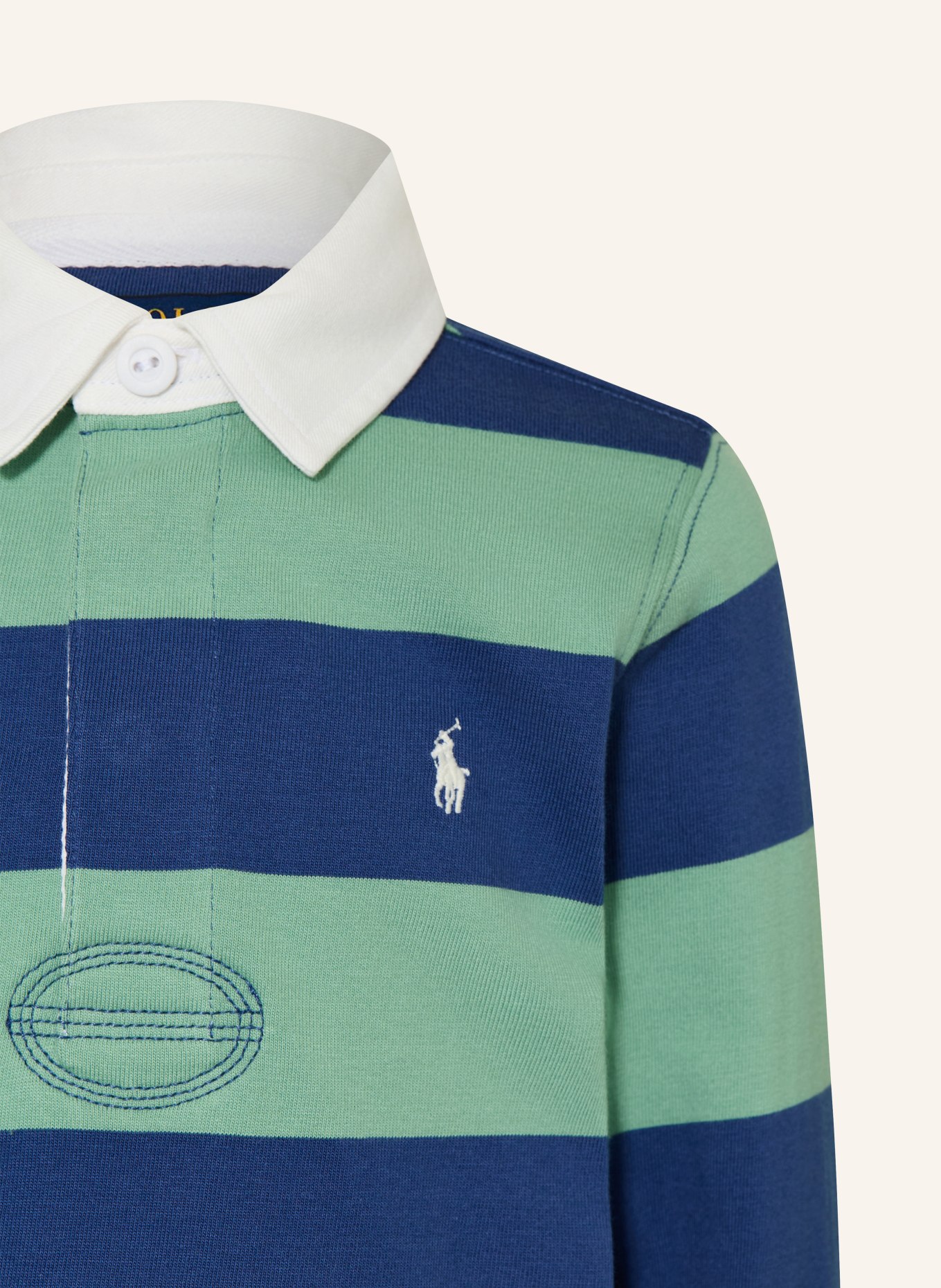 POLO RALPH LAUREN rugby shirt: LIGHT GREEN / BLUE