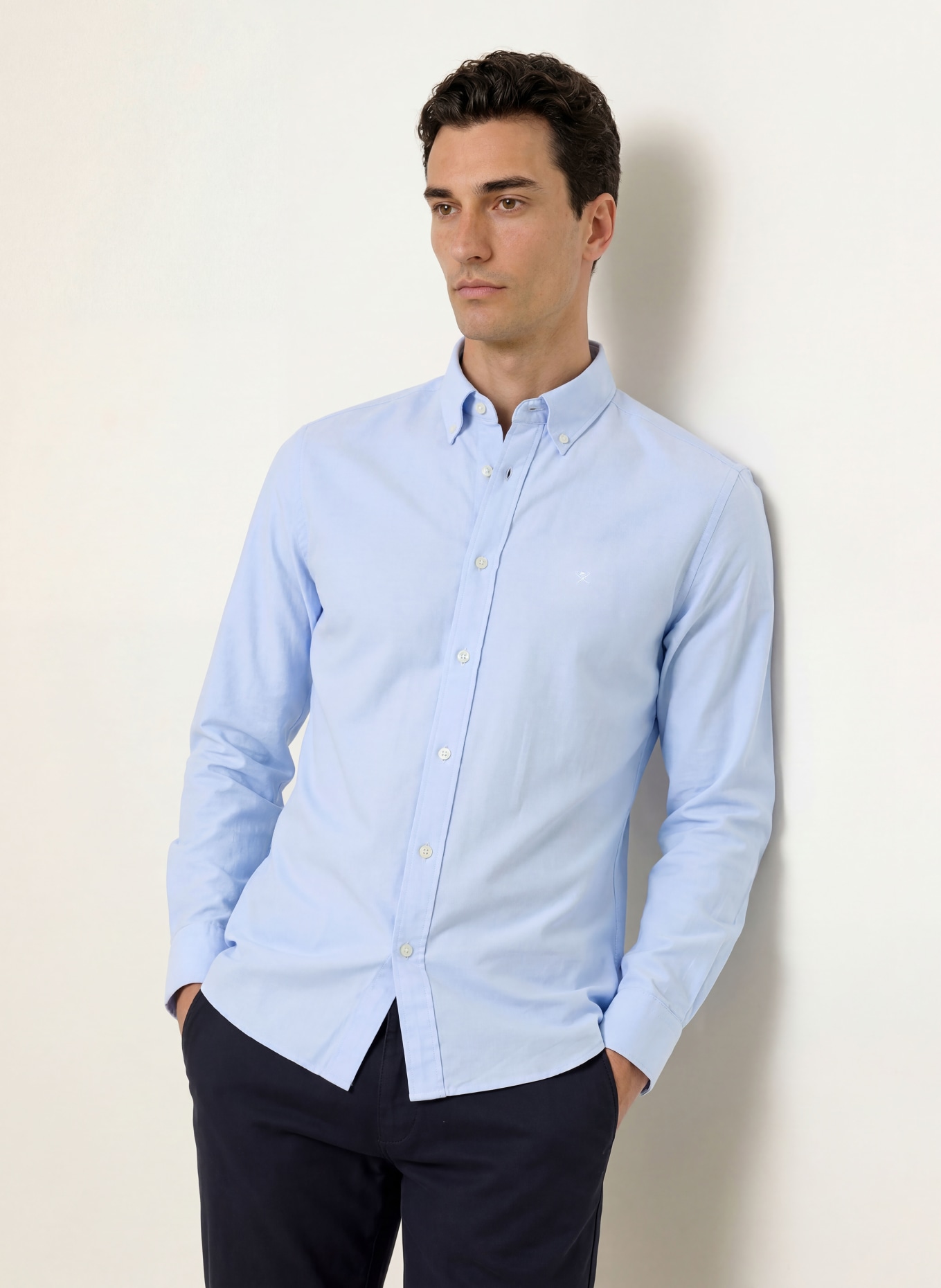 HACKETT LONDON Oxford overhemd Slim Fit: LICHTBLAUW