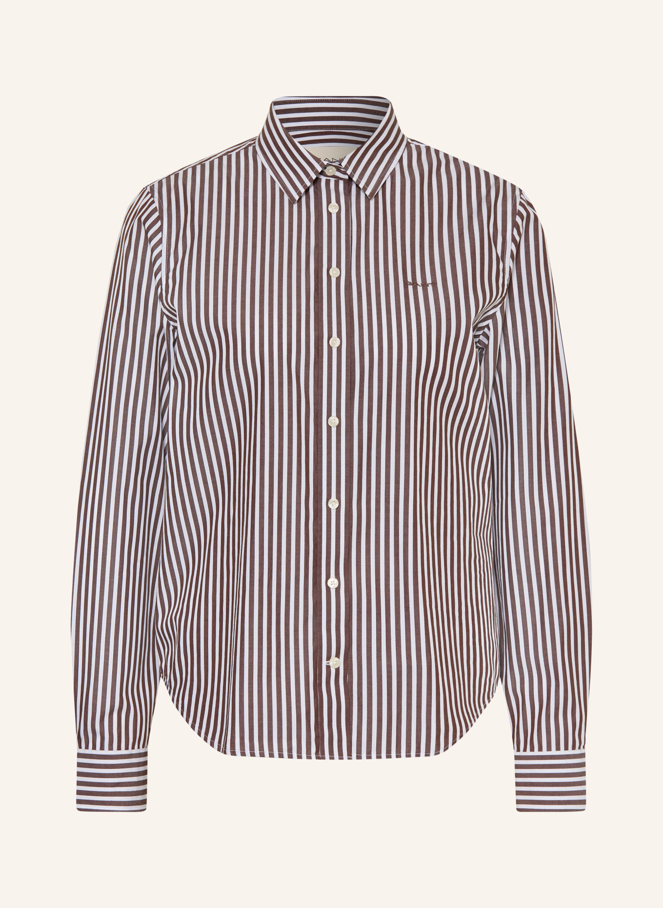 GANT Shirt blouse: BROWN / WHITE