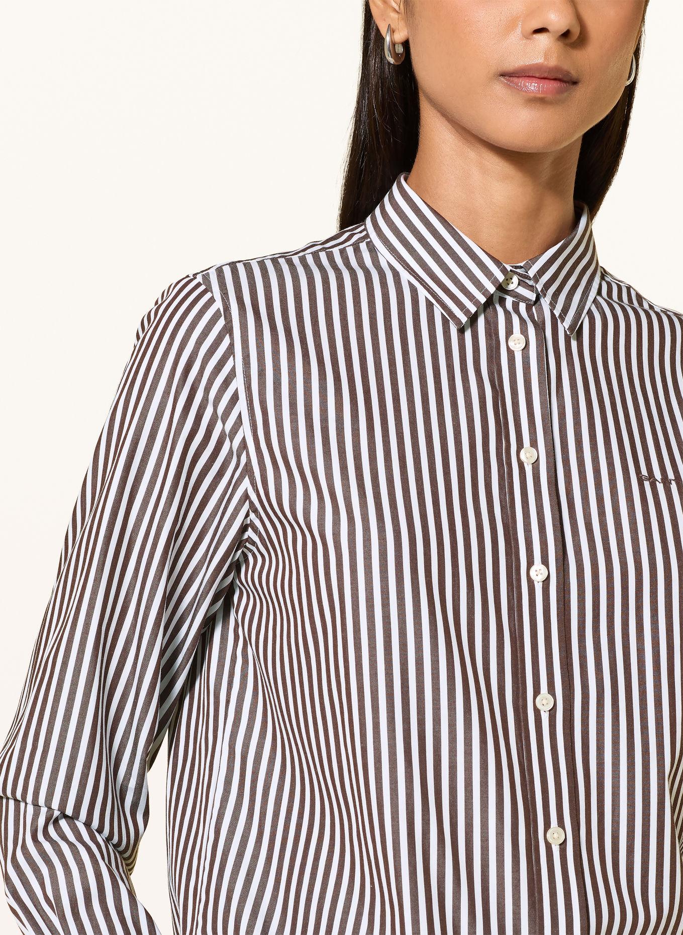 GANT Shirt blouse: BROWN / WHITE